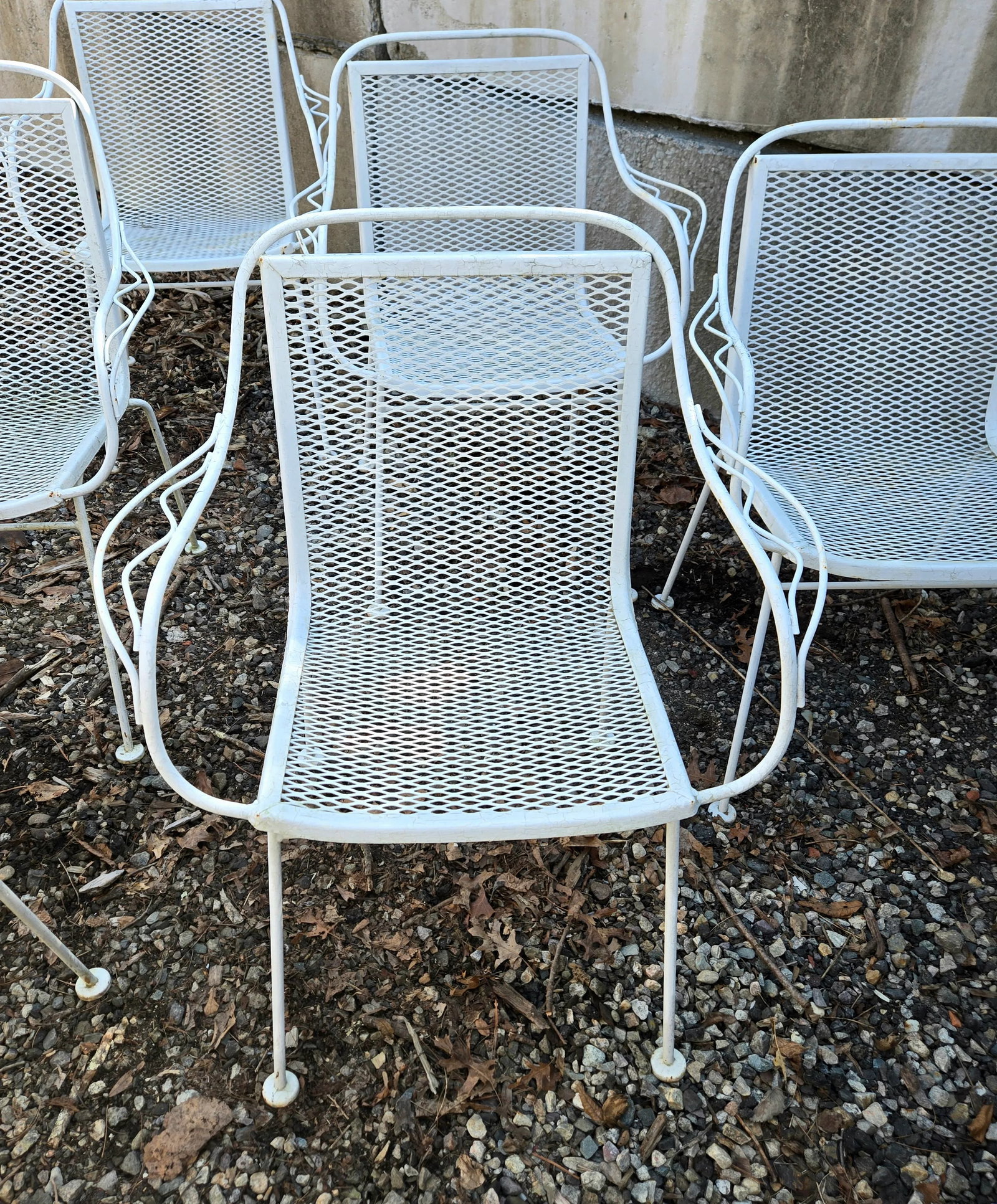 Mid 20th Century Wrought Iron Patio Chairs - Set of 6 - 8