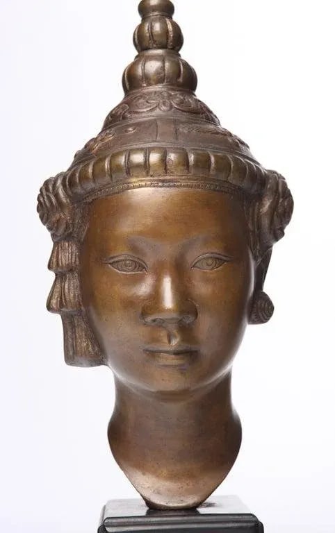 Midcentury Southeast Asian Figural Cast Metal Sculpture - 2