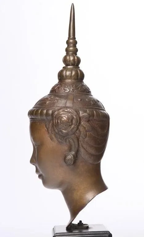 Midcentury Southeast Asian Figural Cast Metal Sculpture - 3