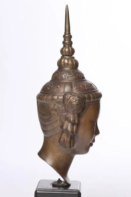 Midcentury Southeast Asian Figural Cast Metal Sculpture - 6