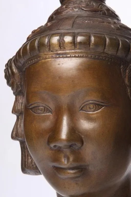 Midcentury Southeast Asian Figural Cast Metal Sculpture - 7