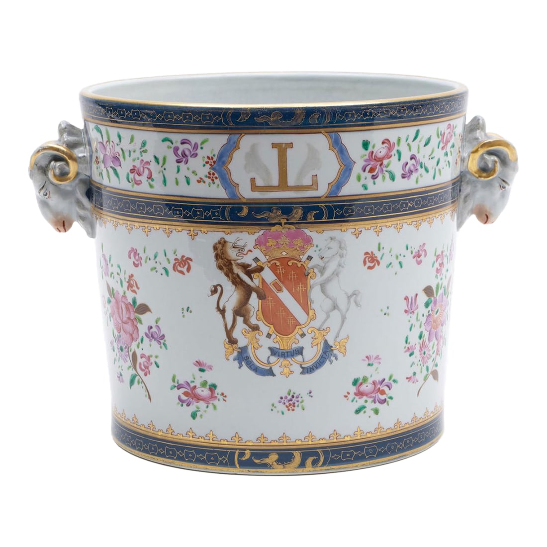 Mid 19th Century Samson of Paris Chinese Export Porcelain Style Wine Cooler or Cachepot: Samson is one of my favorite companies They made the very best quality Chinese export style porcelain in the 19th century. This very large example is in fine shape. A firing slight defect to rim and