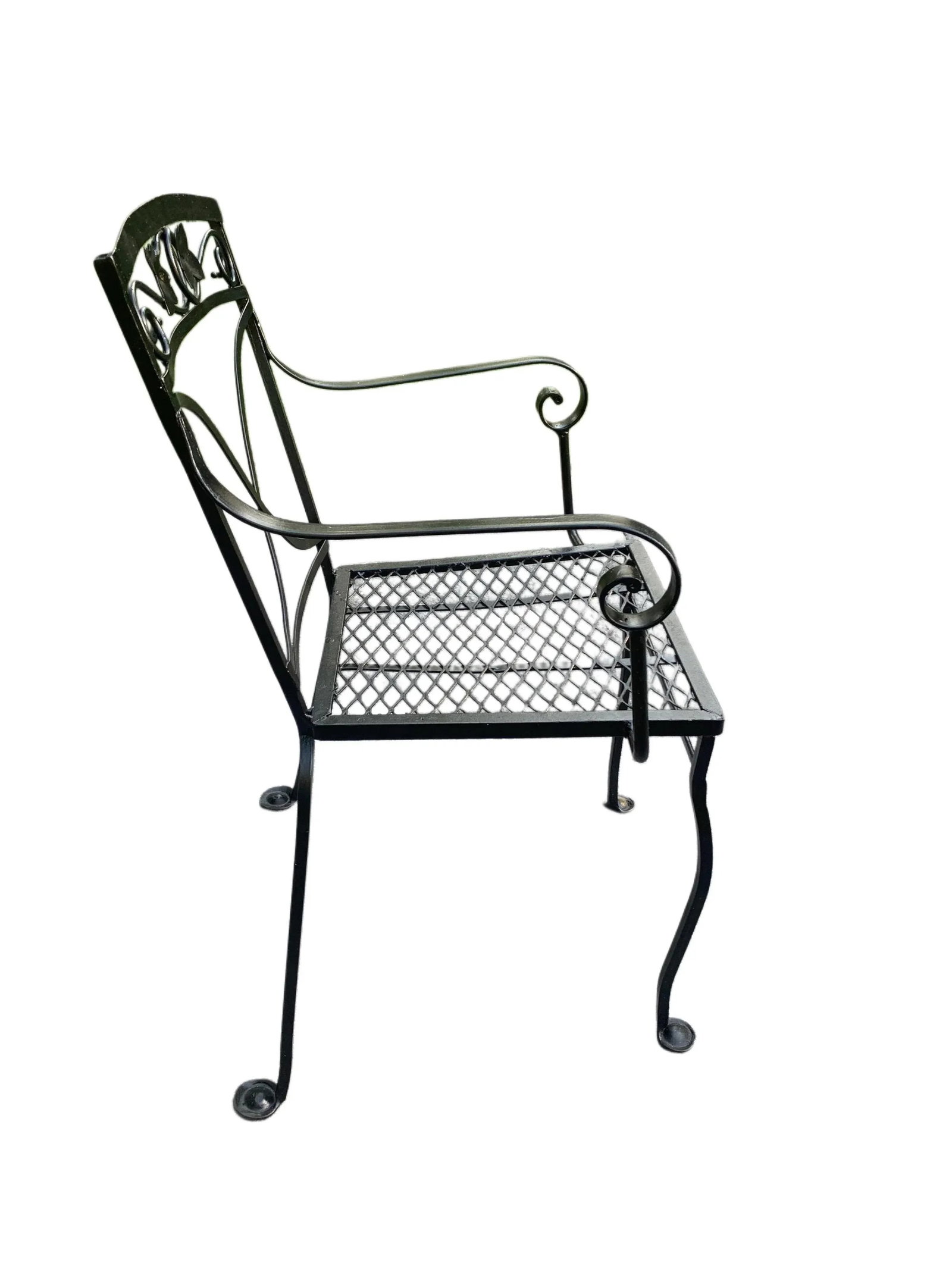Vintage Salterini Wrought Iron Outdoor Patio Dining Chair, Attributed - 3