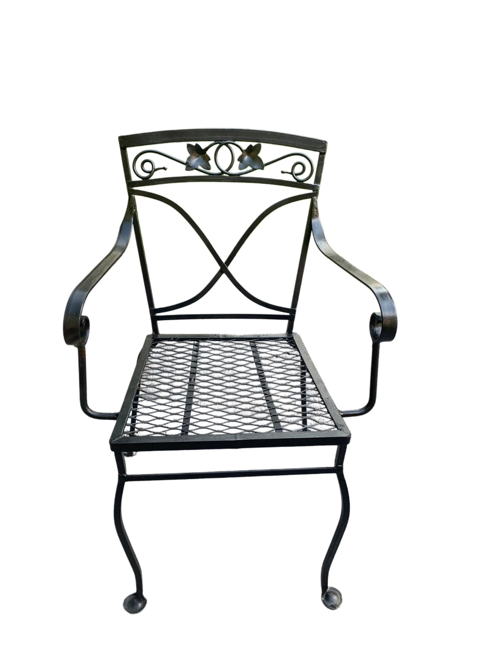 Vintage Salterini Wrought Iron Outdoor Patio Dining Chair, Attributed - 4