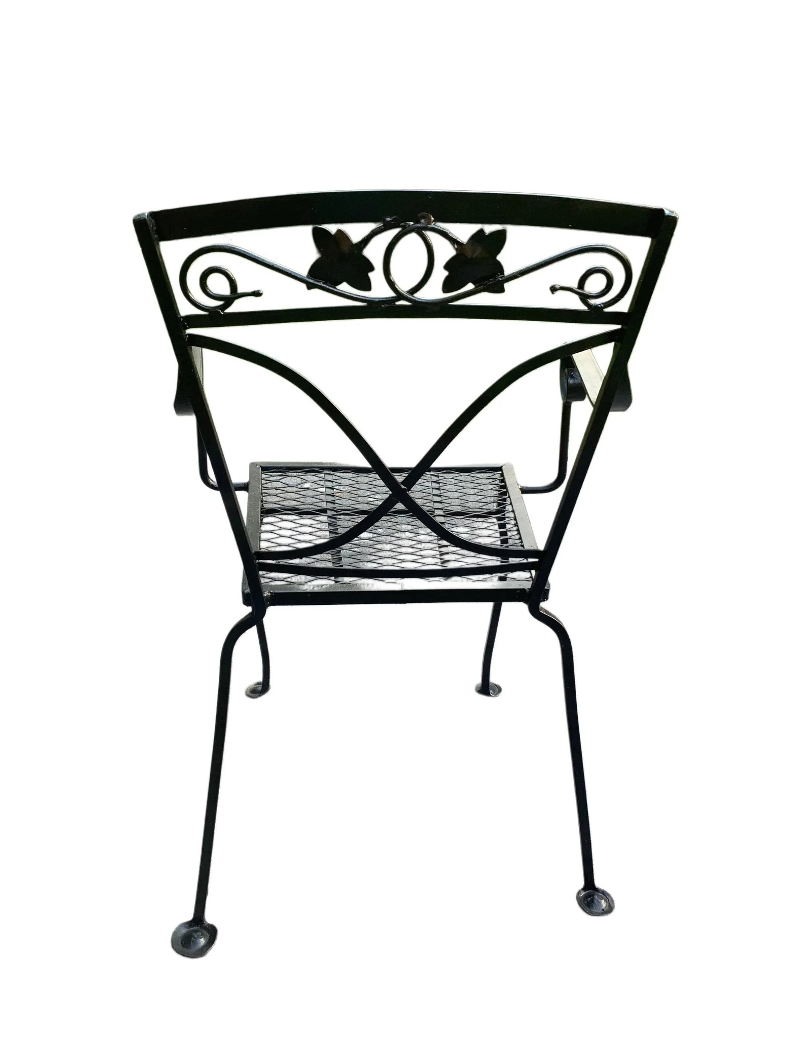Vintage Salterini Wrought Iron Outdoor Patio Dining Chair, Attributed - 5