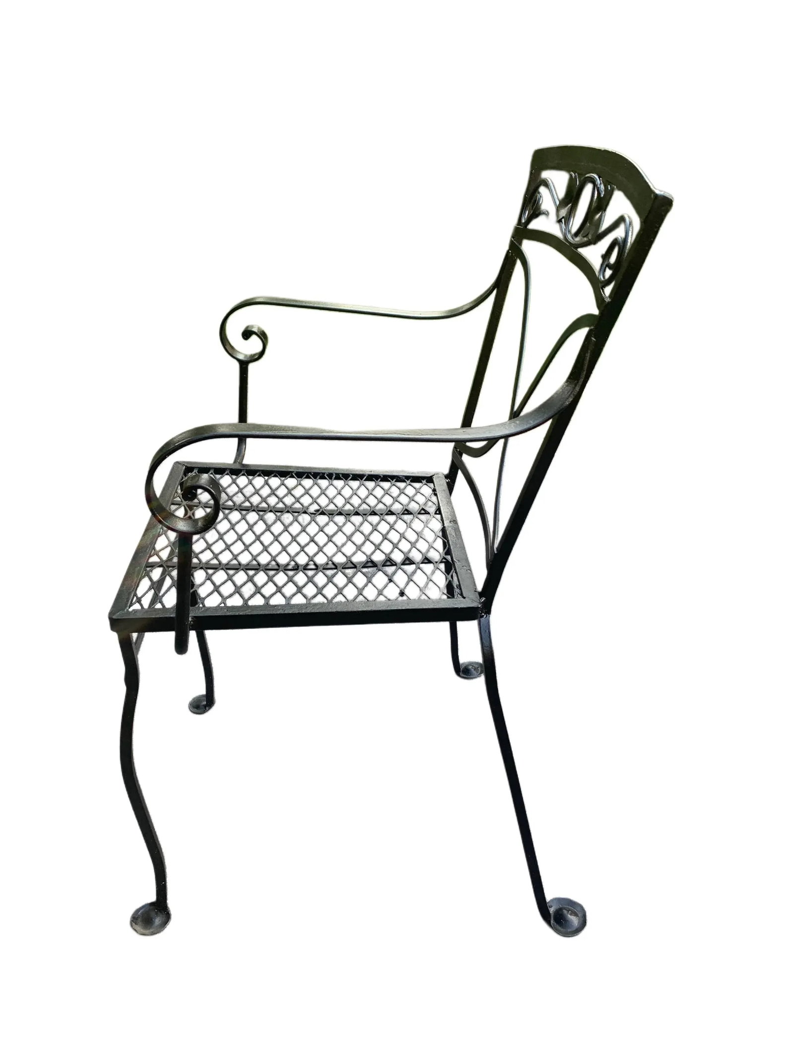 Vintage Salterini Wrought Iron Outdoor Patio Dining Chair, Attributed - 6