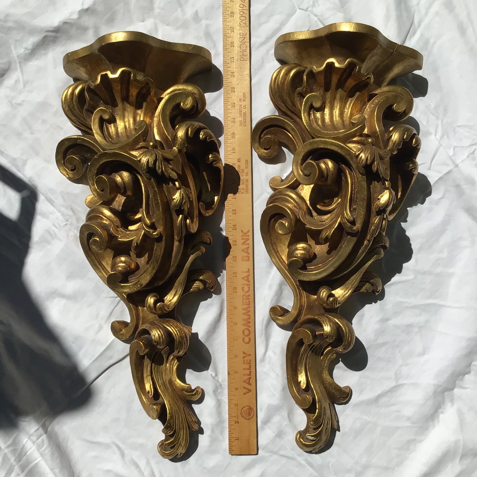 Florentine Giltwood Wall Brackets Large 19th Century - A Pair - 3