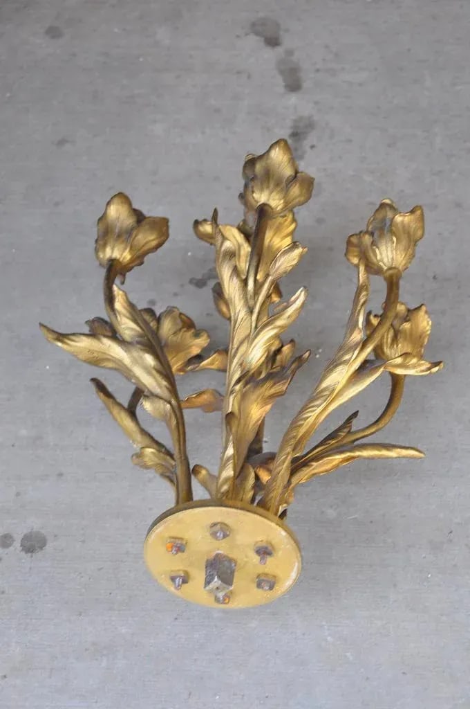 Art Nouveau Gilt Bronze 7-Light Candelabra With Green Alabaster Base - 8