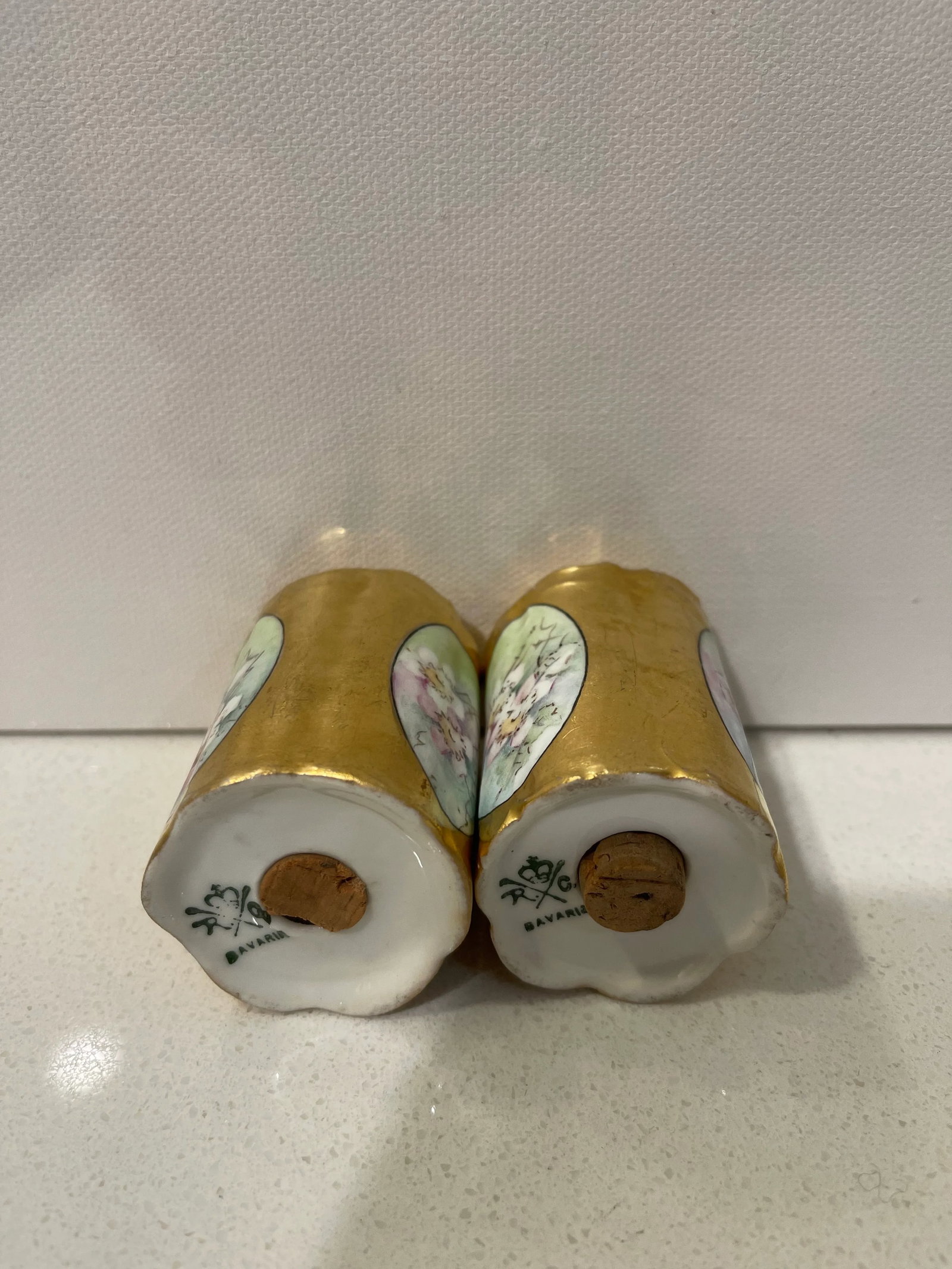Late 19th Century Rosenthal Philip Bavaria Hand-Painted Gold Leaf Salt & Pepper Shakers- a Pair - 10