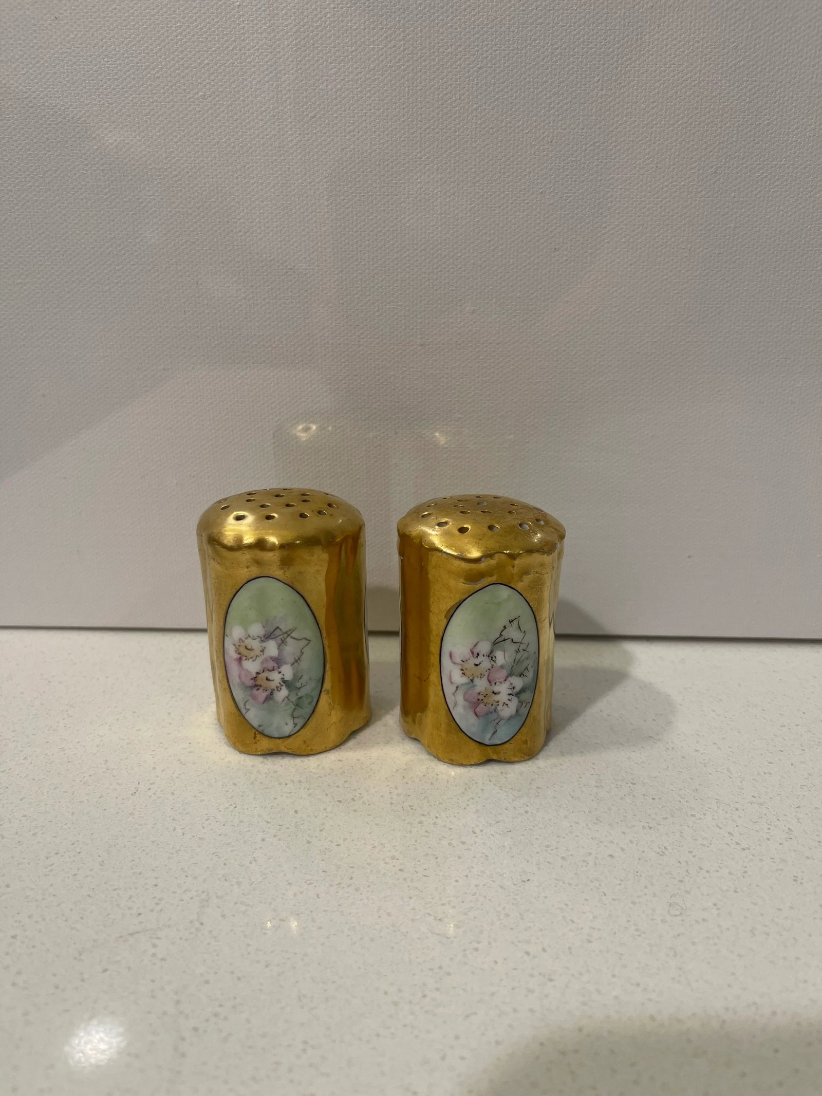 Late 19th Century Rosenthal Philip Bavaria Hand-Painted Gold Leaf Salt & Pepper Shakers- a Pair - 4
