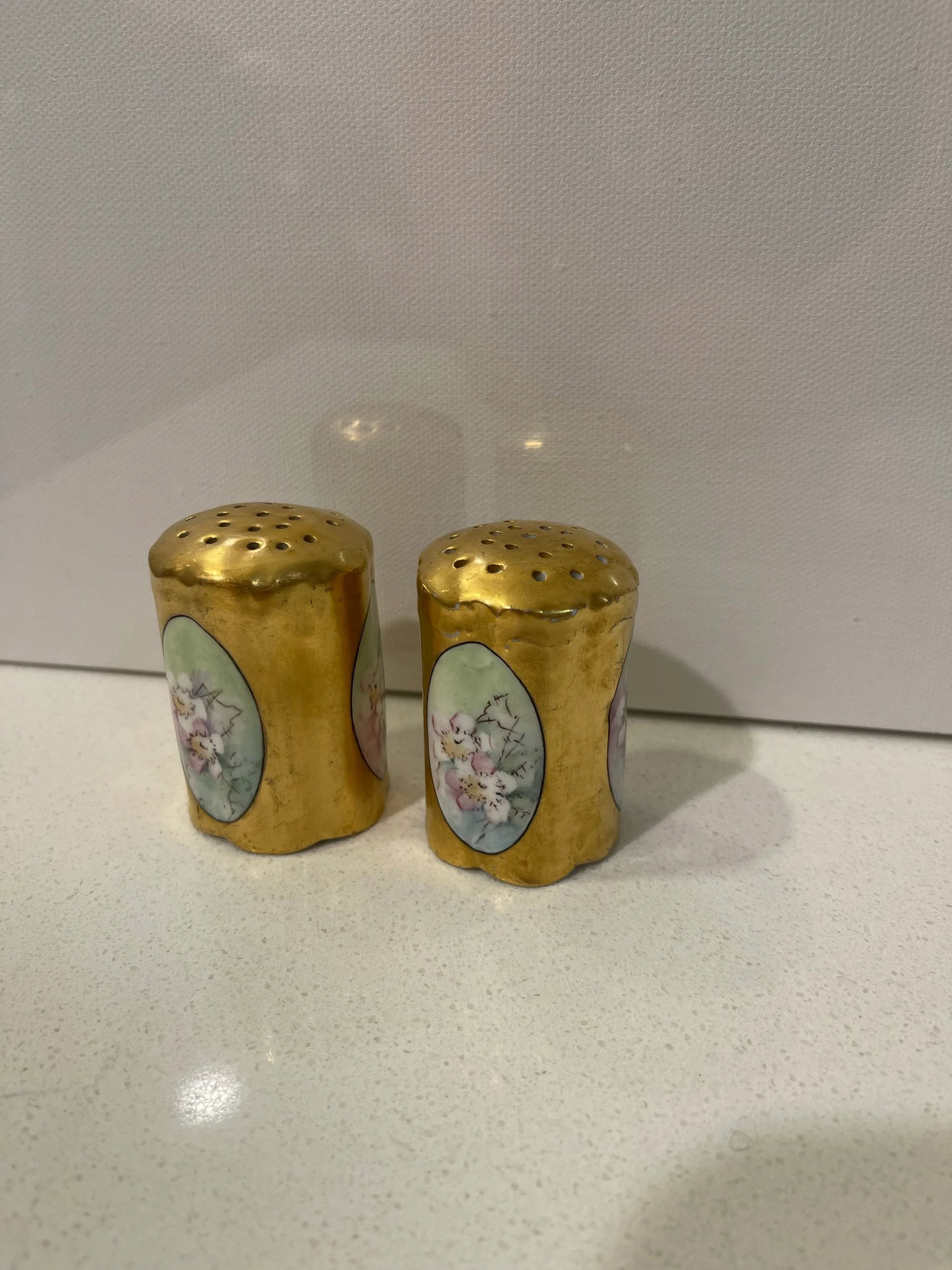 Late 19th Century Rosenthal Philip Bavaria Hand-Painted Gold Leaf Salt & Pepper Shakers- a Pair - 6
