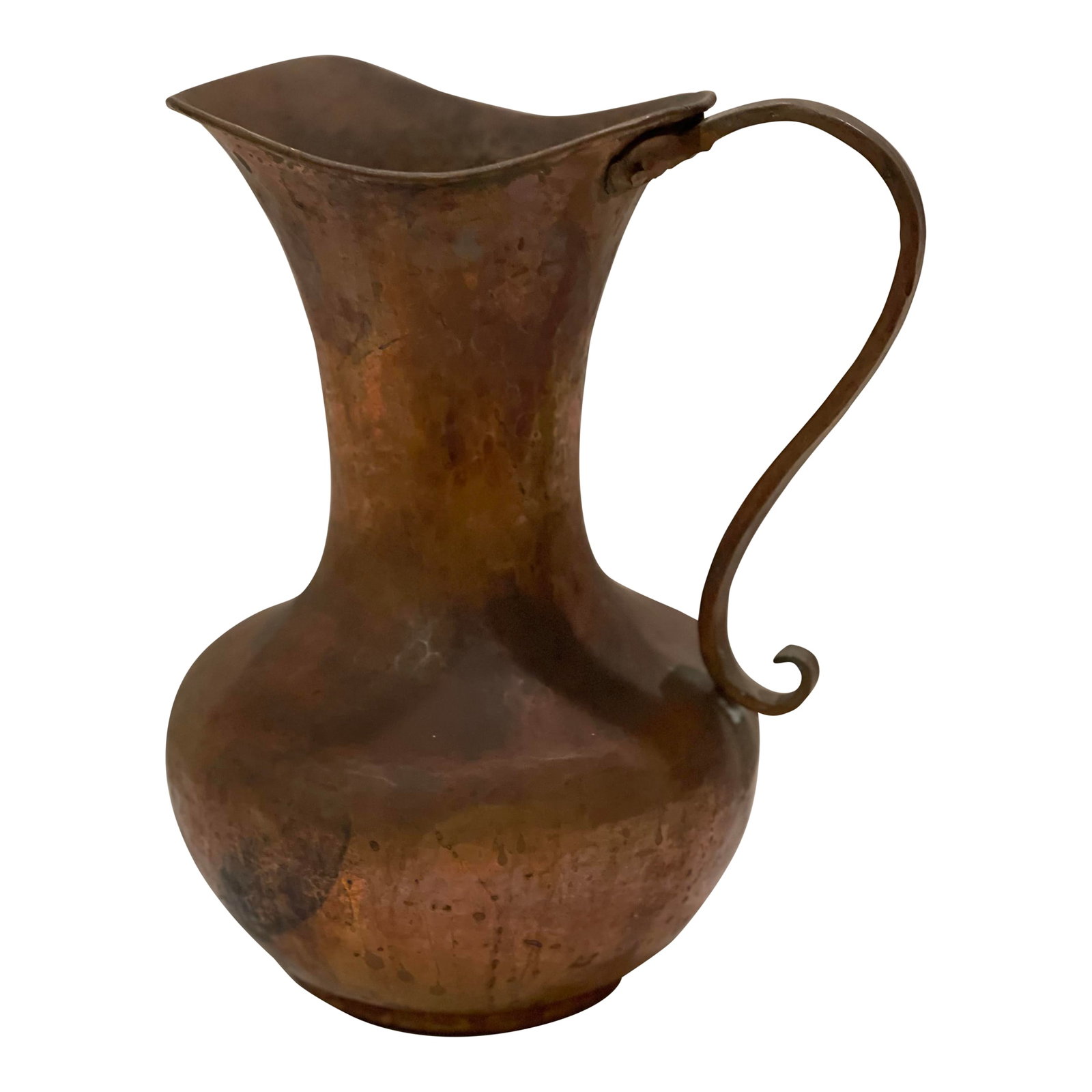 Antique Hand-Hammered Copper Pitcher (Ewer) (1 of 8)