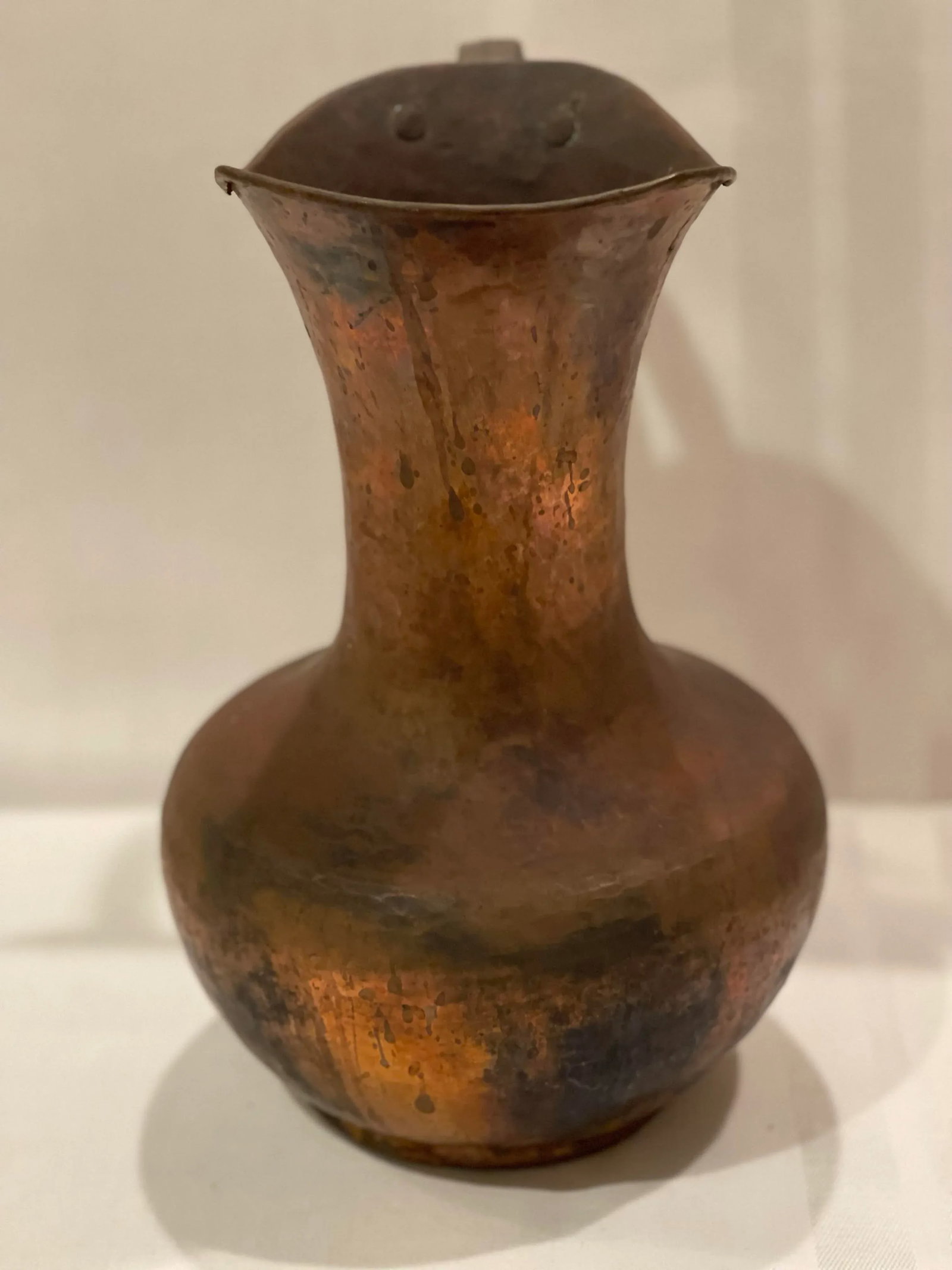 Antique Hand-Hammered Copper Pitcher (Ewer) - 2