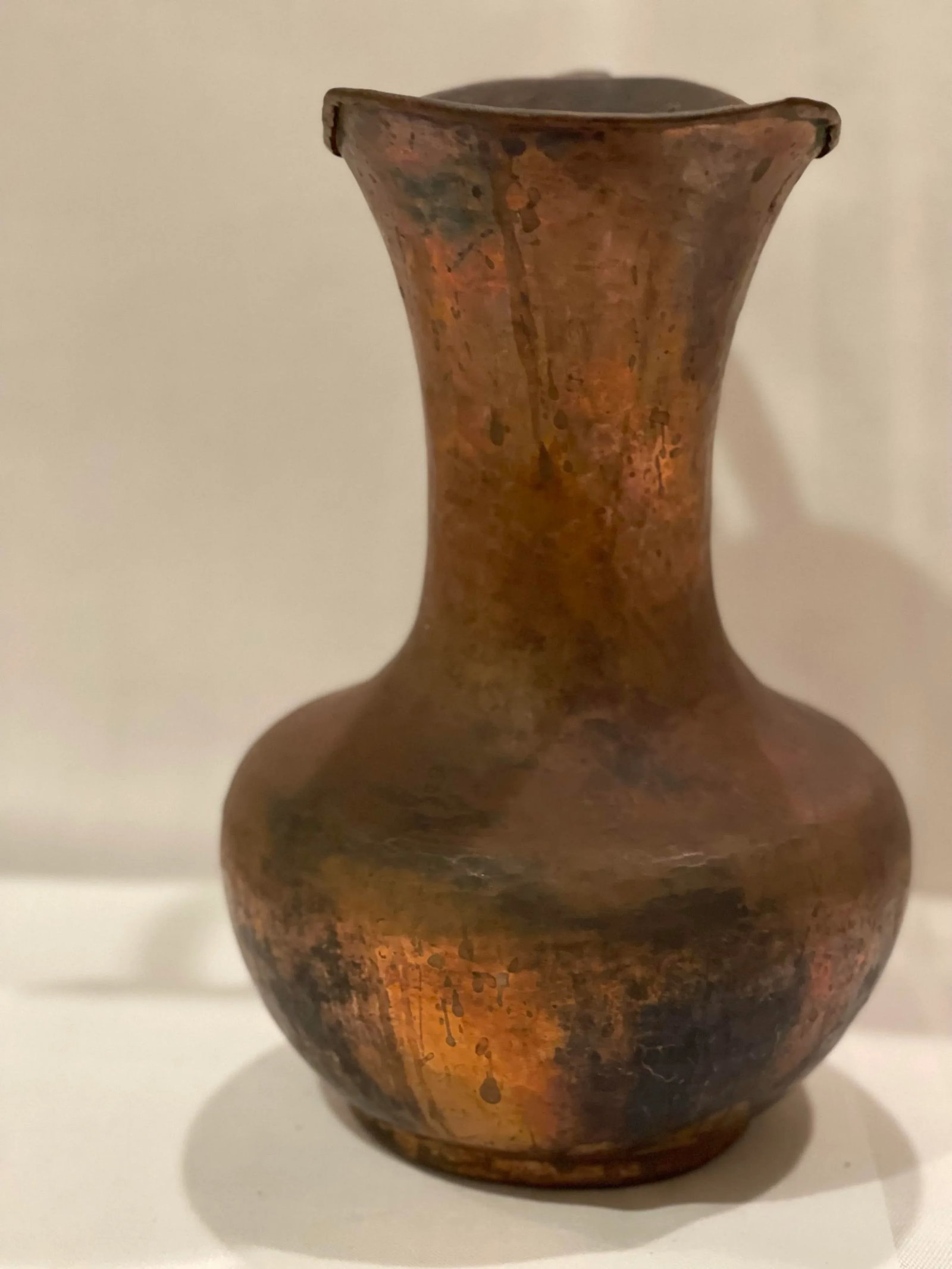 Antique Hand-Hammered Copper Pitcher (Ewer) - 3