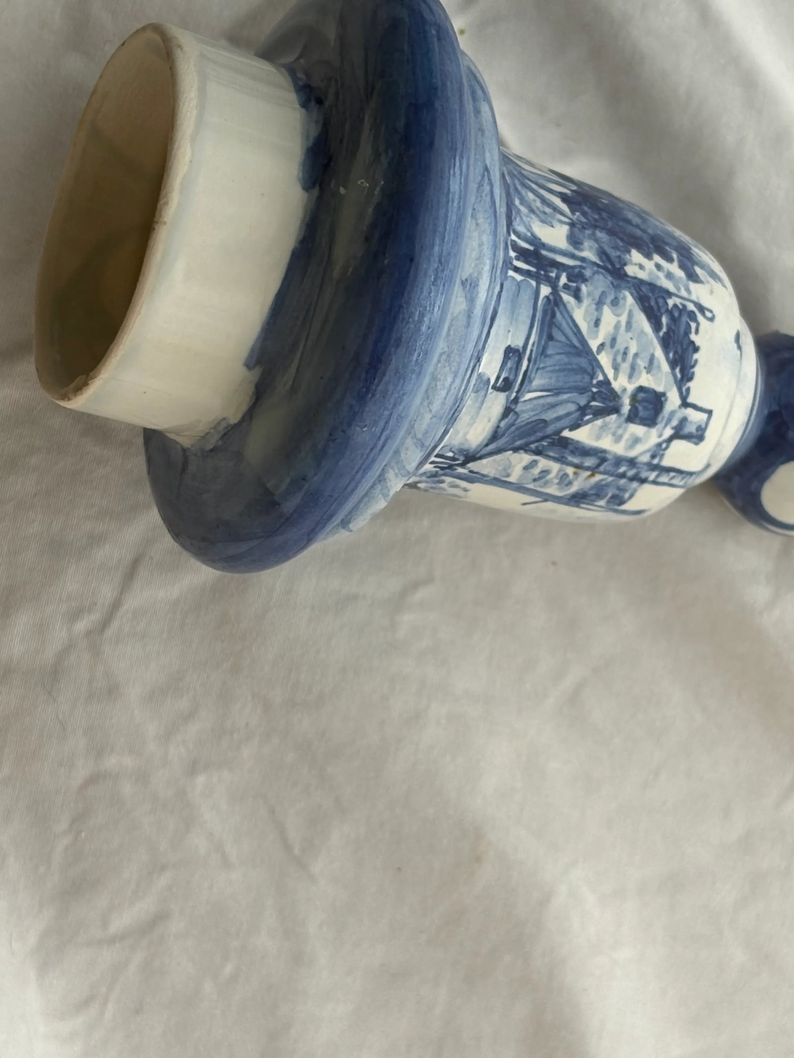 Tall Early 20th Century Delft Covered Jar - 11