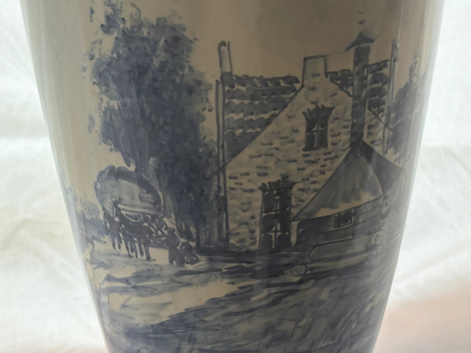 Tall Early 20th Century Delft Covered Jar - 13