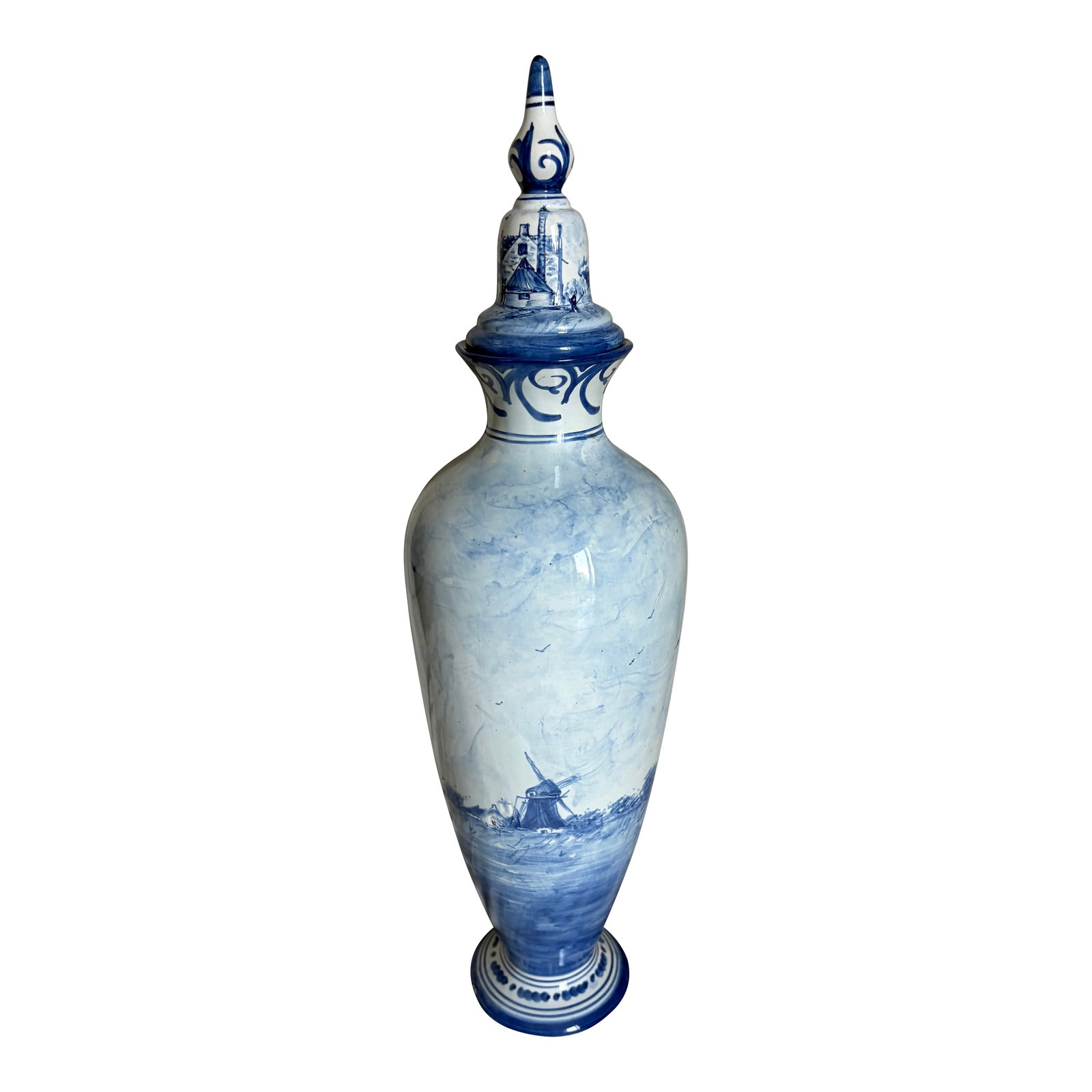 Tall Early 20th Century Delft Covered Jar (1 of 13)