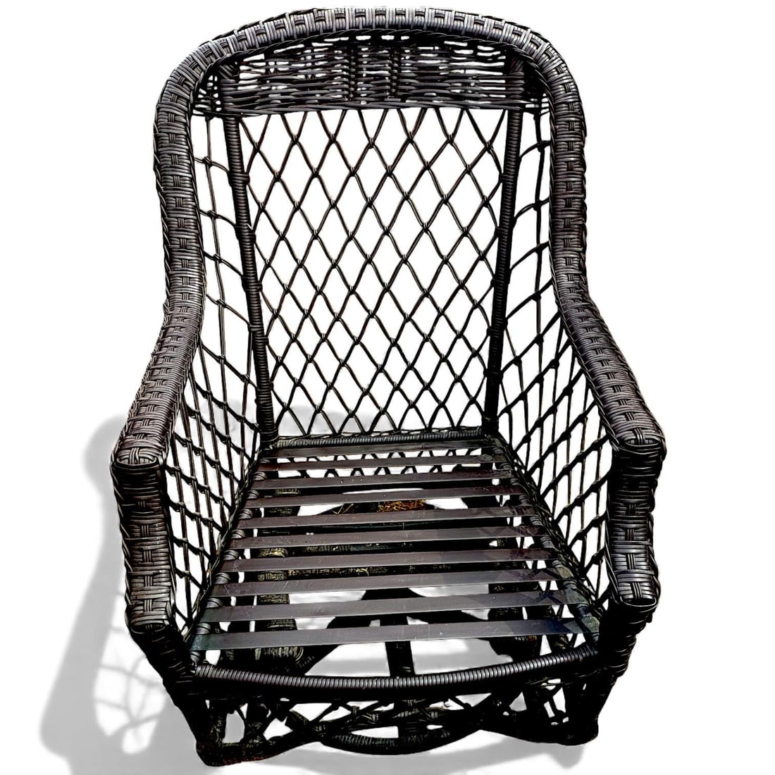 2005 Lane Weathermaster Swivel Glider High Back All-Weather Wicker Lounge Chair - 10