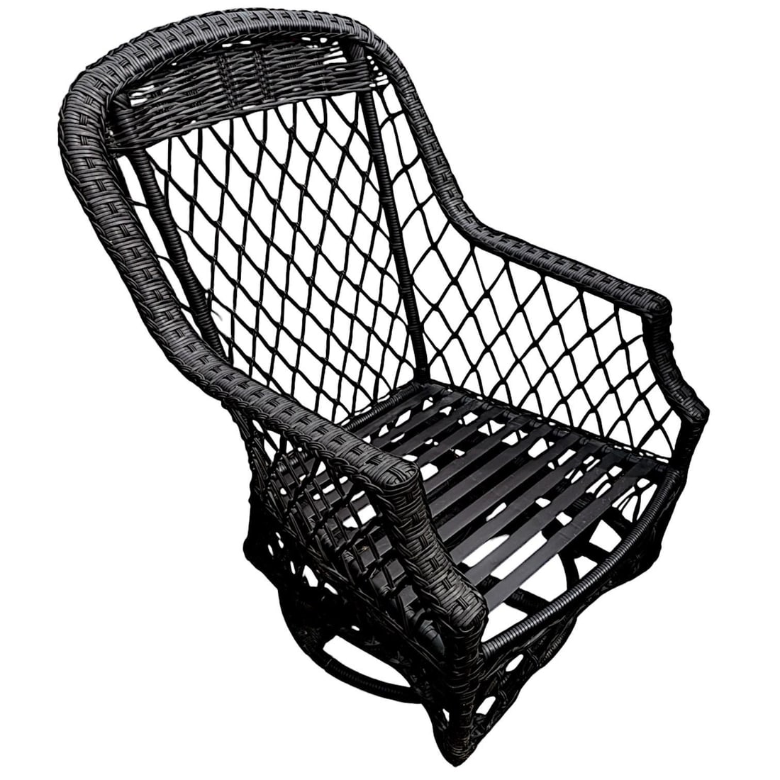 2005 Lane Weathermaster Swivel Glider High Back All-Weather Wicker Lounge Chair - 2