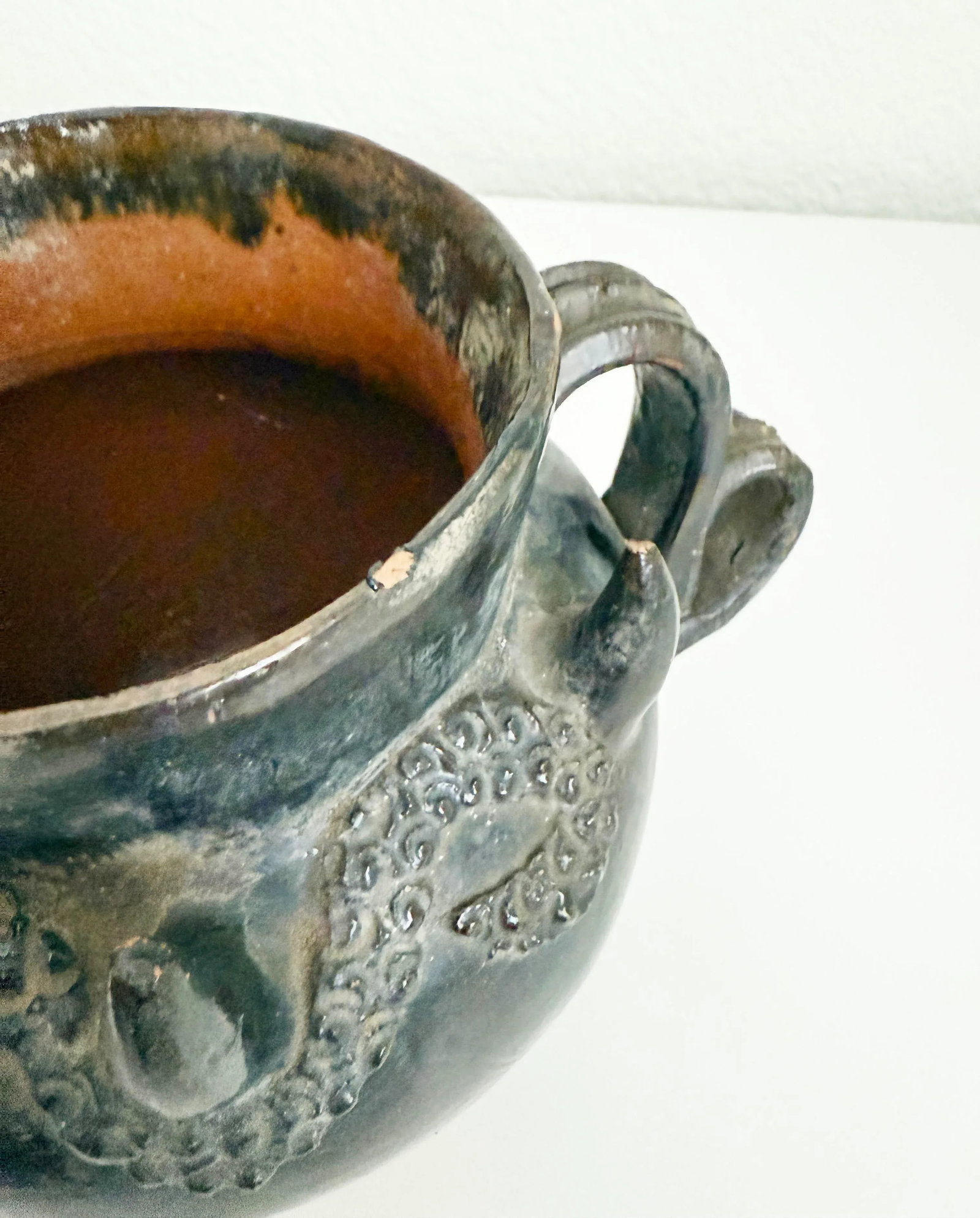 Antique Mexican Spanish Colonial Clay Pot, Early 20th Century - 10
