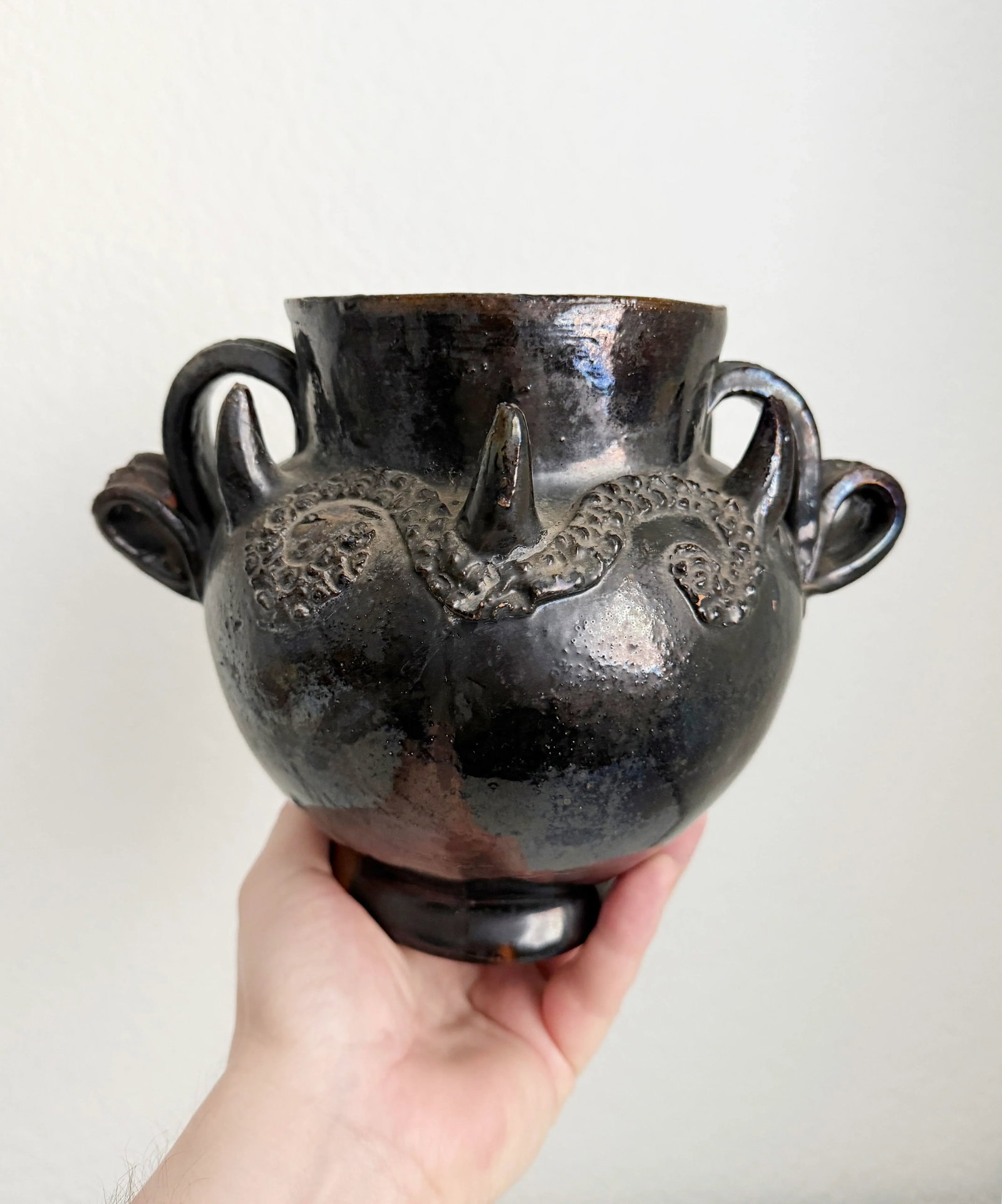 Antique Mexican Spanish Colonial Clay Pot, Early 20th Century - 12