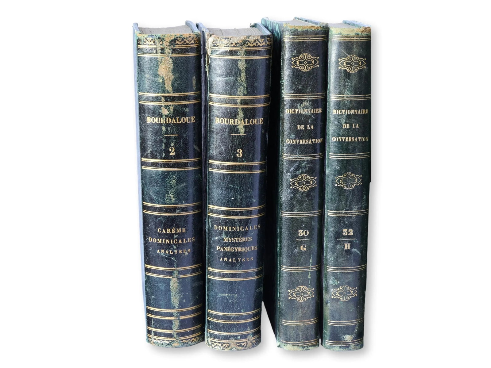 Mid-19th-Century French Leather Wrapped "Dictionnaire De La Conversation" Books - Set of 9 - 5