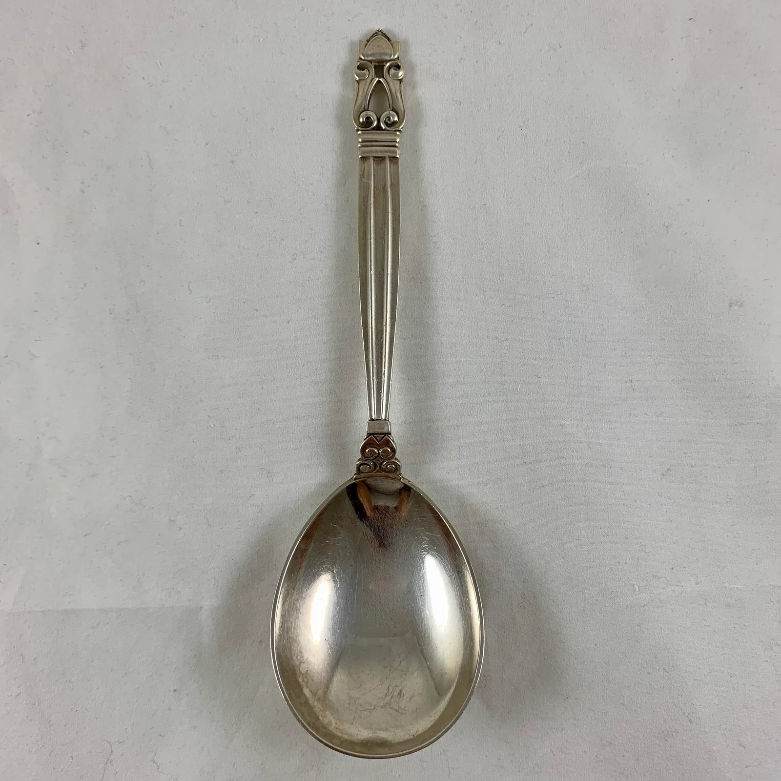 Georg Jensen Sterling Silver Acorn Pattern Serving Spoon, Denmark 1915-1919 - 2