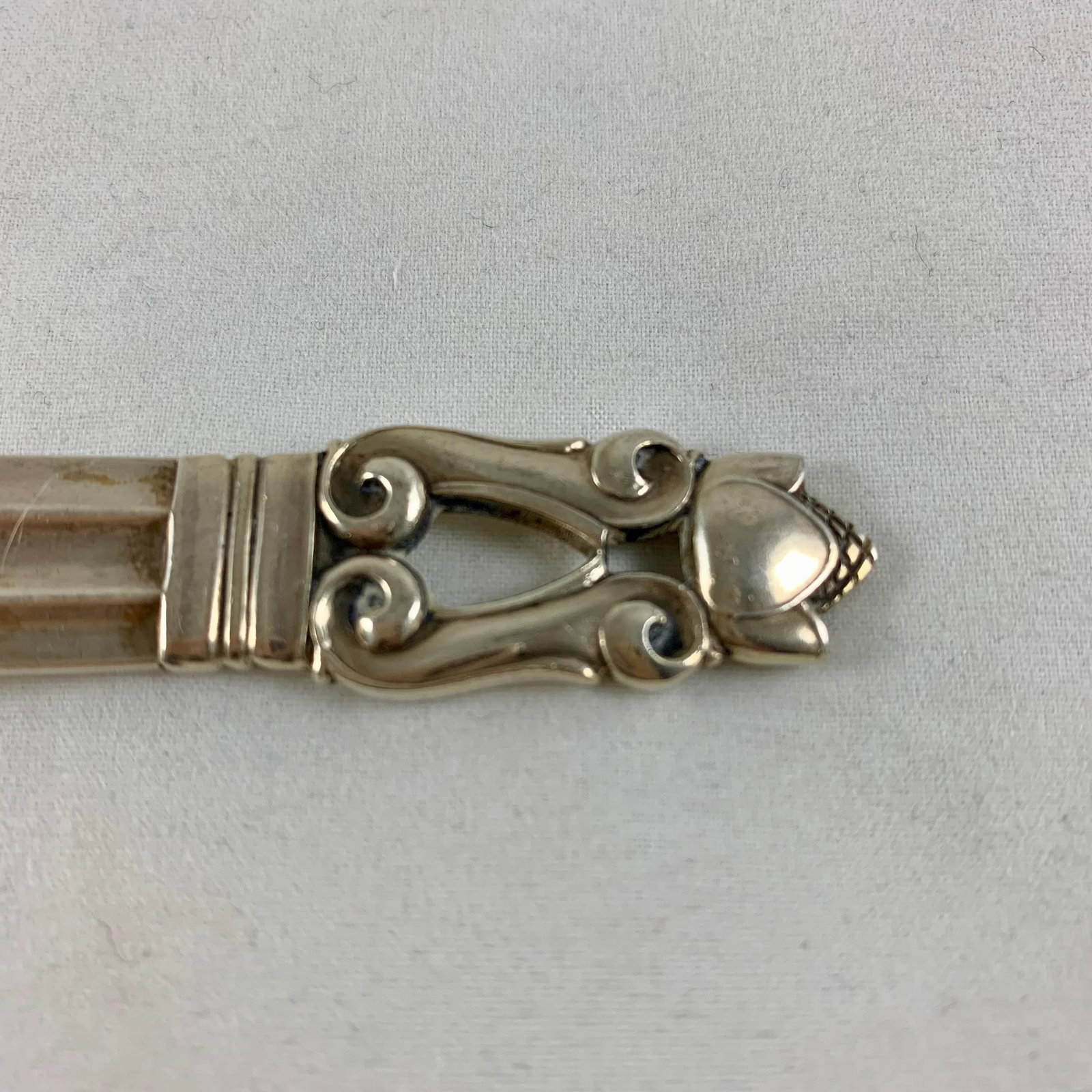 Georg Jensen Sterling Silver Acorn Pattern Serving Spoon, Denmark 1915-1919 - 5