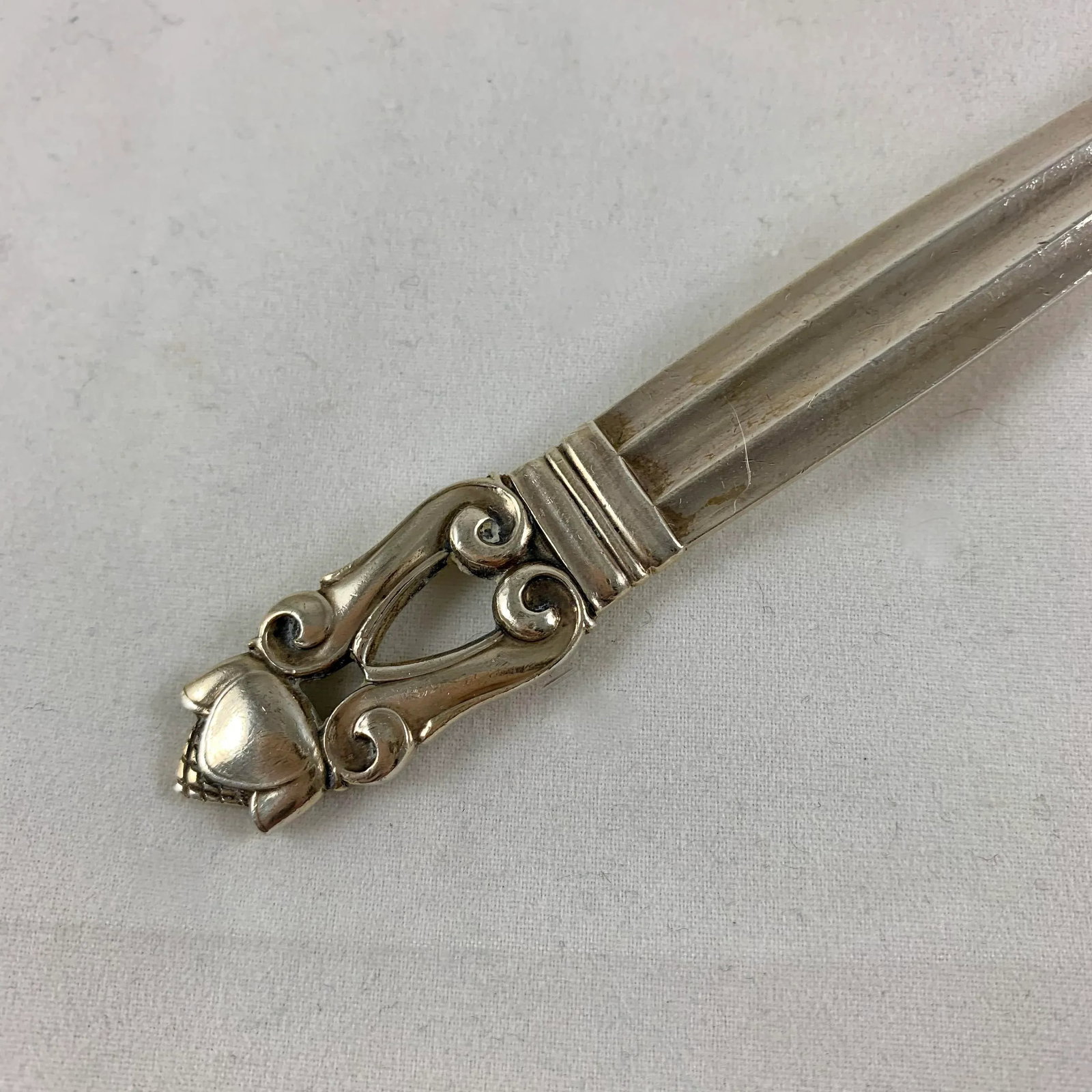 Georg Jensen Sterling Silver Acorn Pattern Serving Spoon, Denmark 1915-1919 - 6