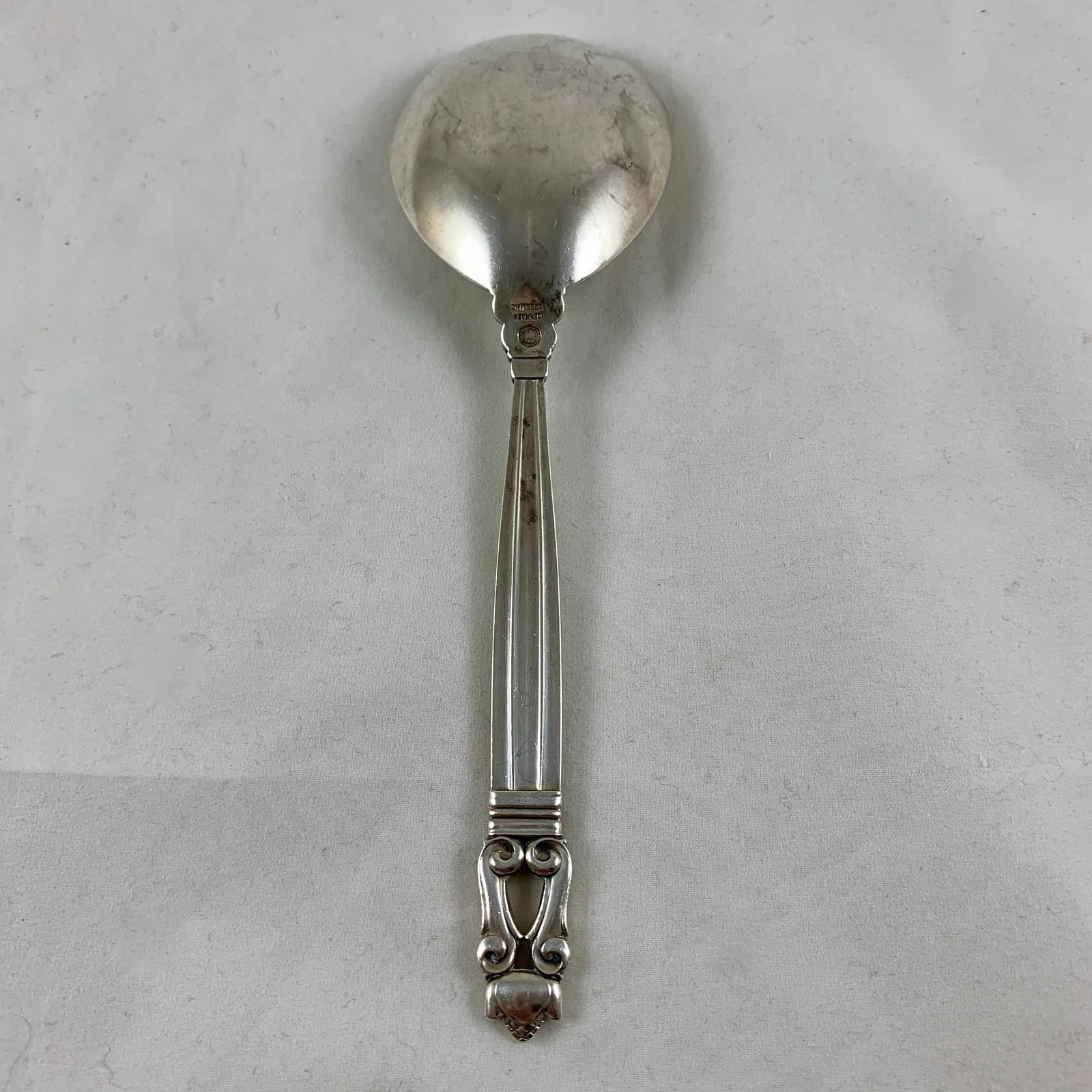 Georg Jensen Sterling Silver Acorn Pattern Serving Spoon, Denmark 1915-1919 - 8