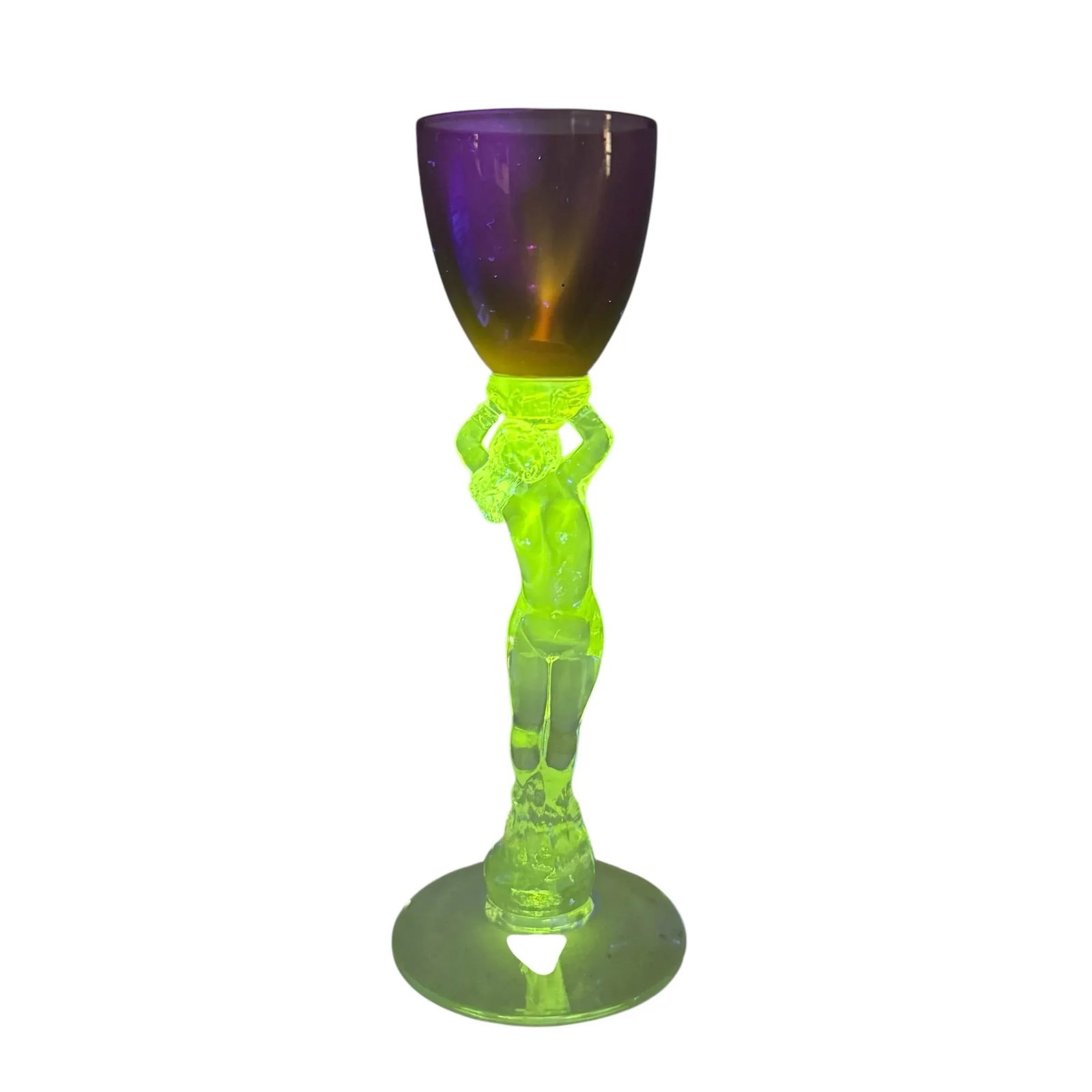 Cambridge Statuesque Nude Stem Cordial Glasses Brandy Port Wine Purple Amethyst Bowl - 2