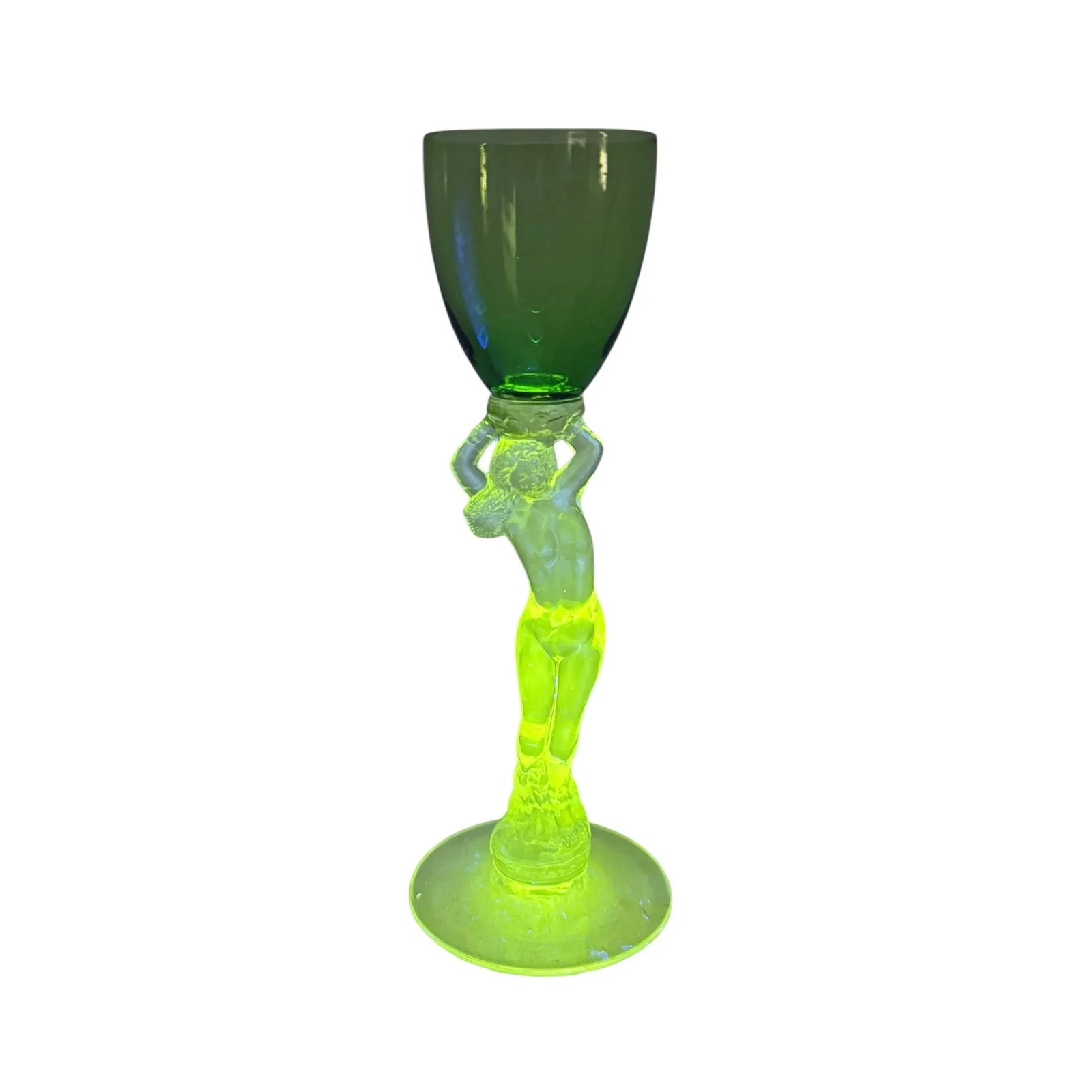 Cambridge Statuesque Nude Stem Cordial Glasses Brandy Port Wine Emerald Green Bowl - 2