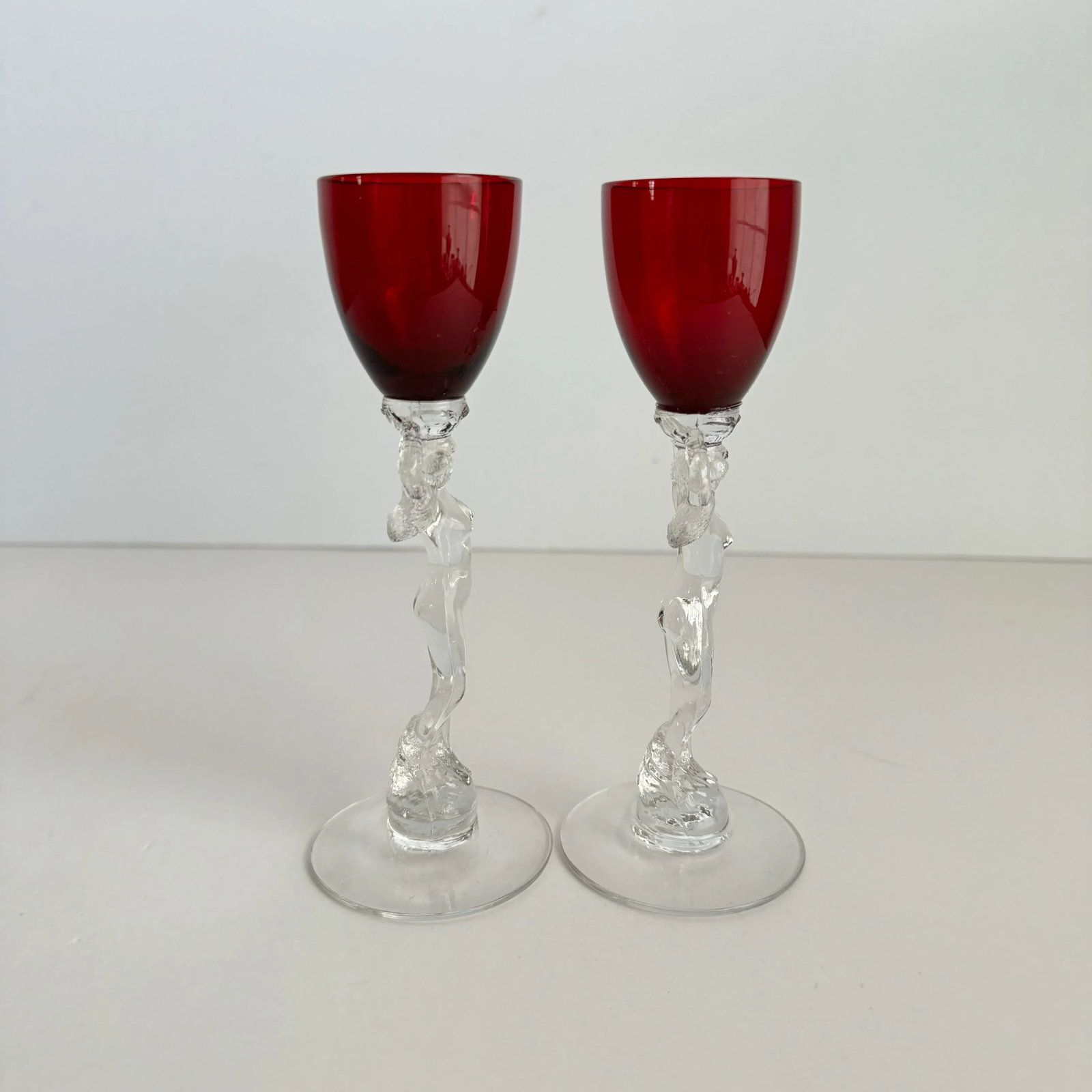 Cambridge Statuesque Nude Stem Cordial Glasses Brandy Port Wine Ruby Red Bowl - 10