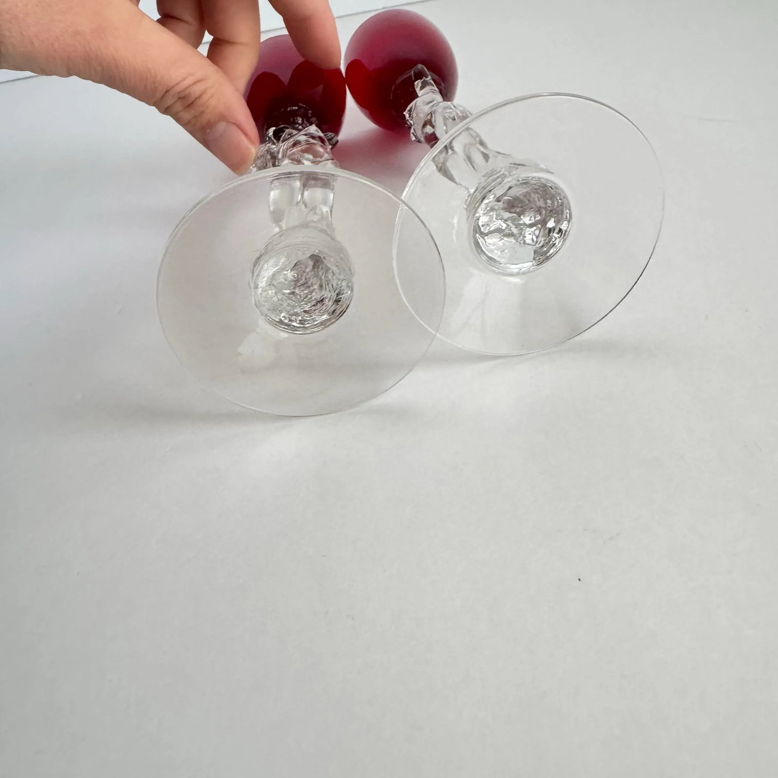 Cambridge Statuesque Nude Stem Cordial Glasses Brandy Port Wine Ruby Red Bowl - 5