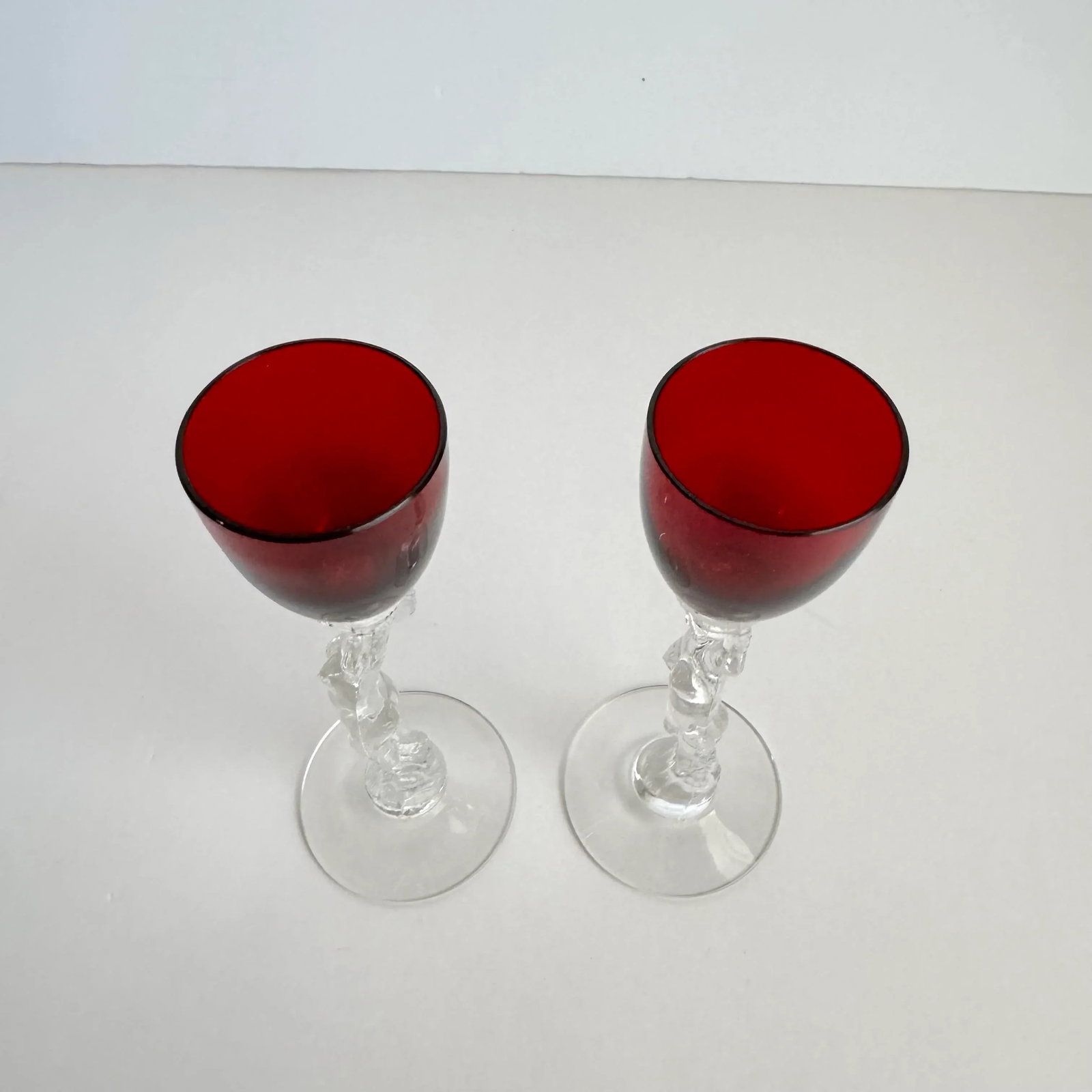 Cambridge Statuesque Nude Stem Cordial Glasses Brandy Port Wine Ruby Red Bowl - 6