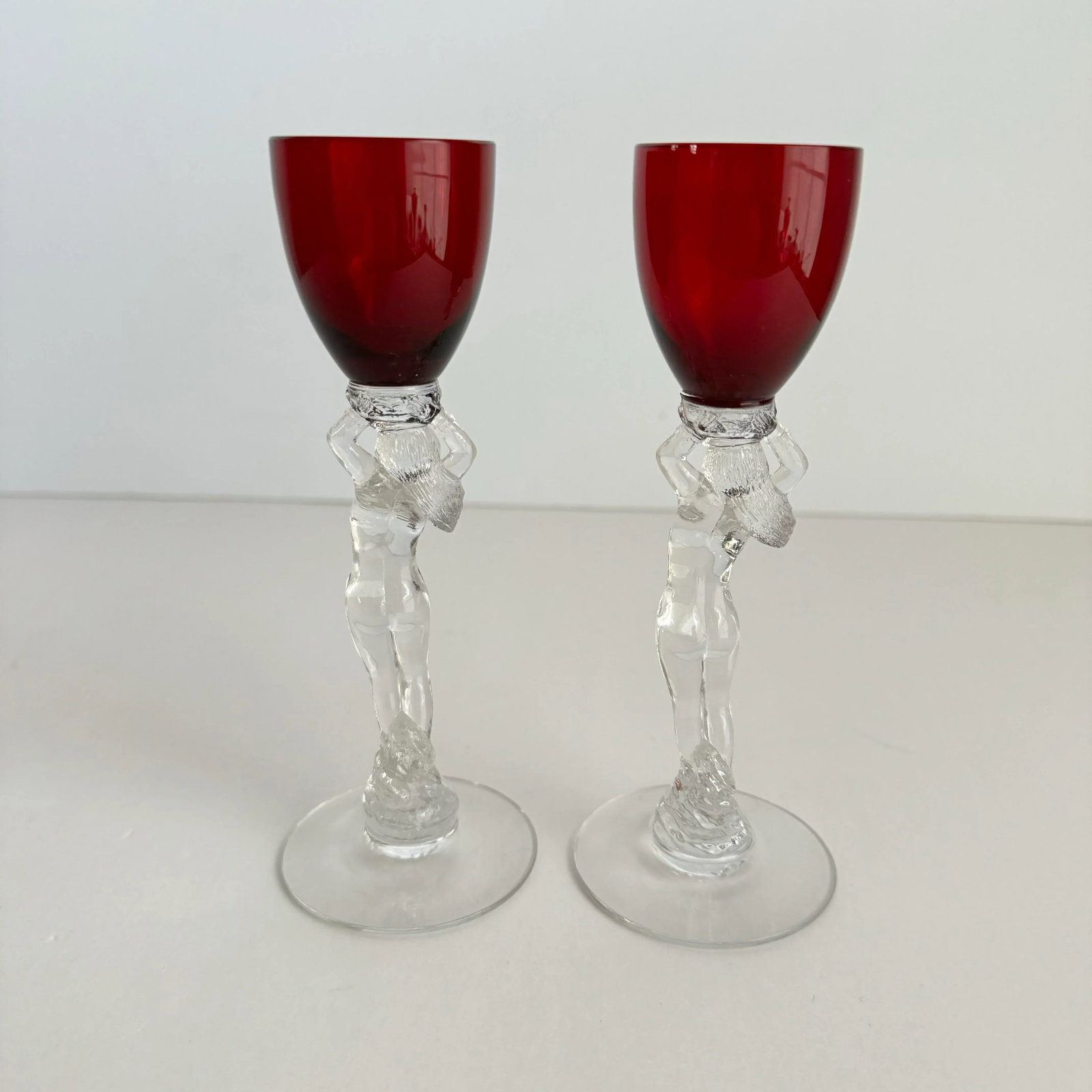 Cambridge Statuesque Nude Stem Cordial Glasses Brandy Port Wine Ruby Red Bowl - 8
