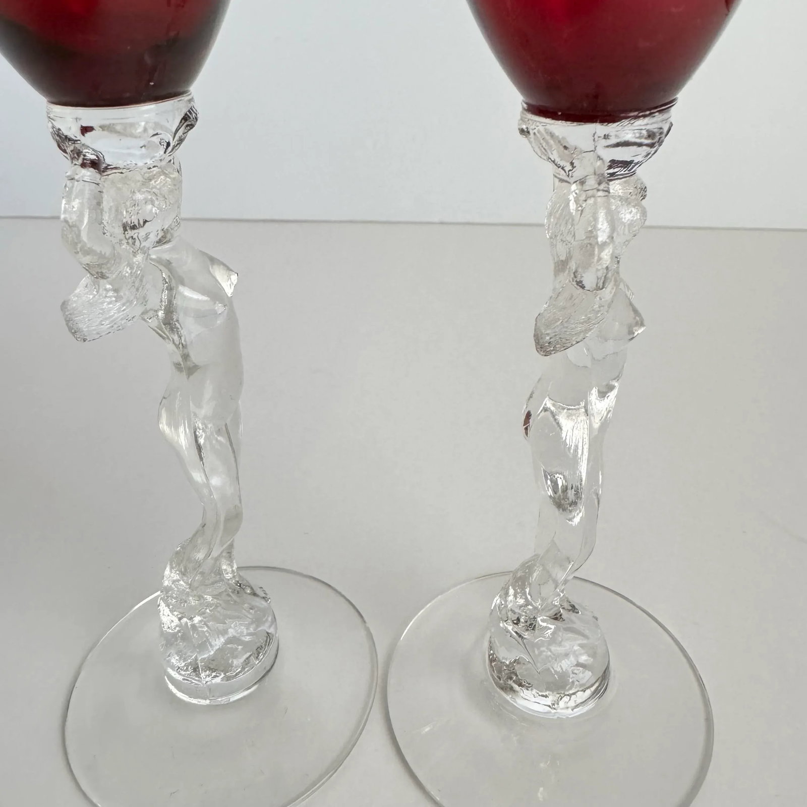 Cambridge Statuesque Nude Stem Cordial Glasses Brandy Port Wine Ruby Red Bowl - 9