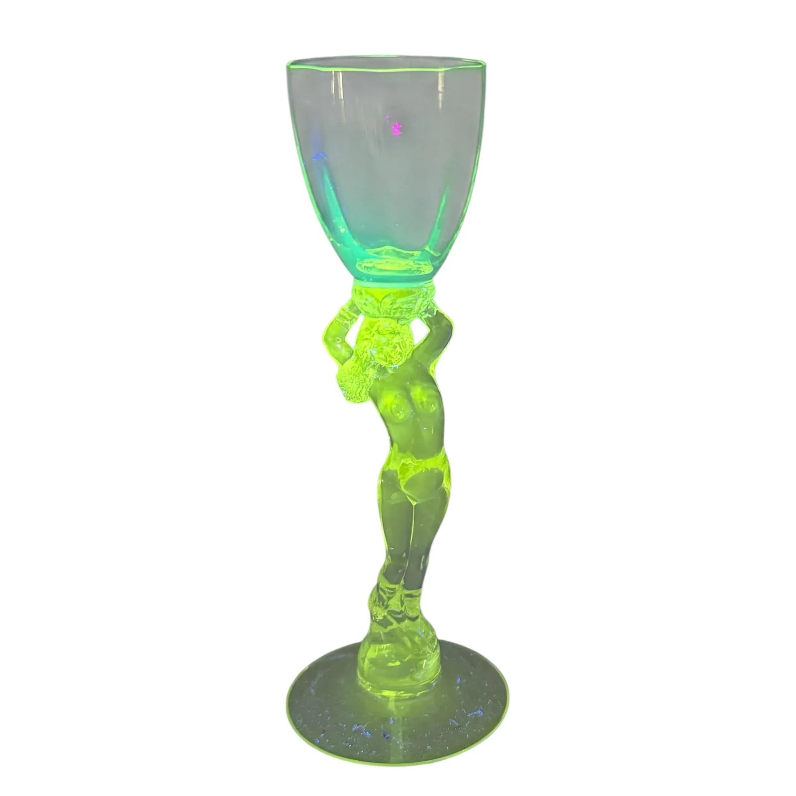 Cambridge Statuesque Nude Stem Cordial Glasses Brandy Port Wine Pale Yellow Bowl - 2