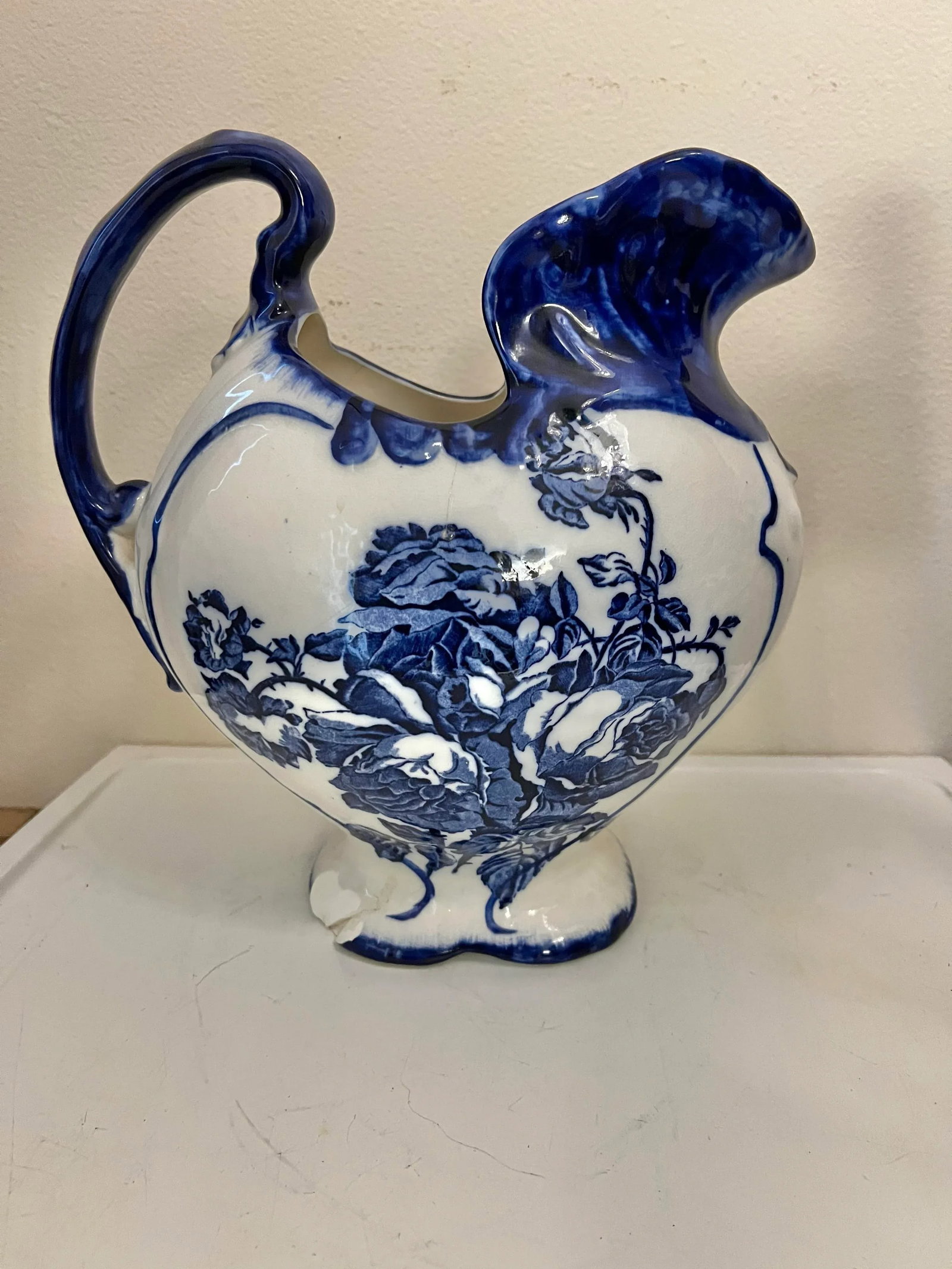 Antique Pitcher & Wash Basin Bowl Ironstone Staffordshire Set of 2 - 4