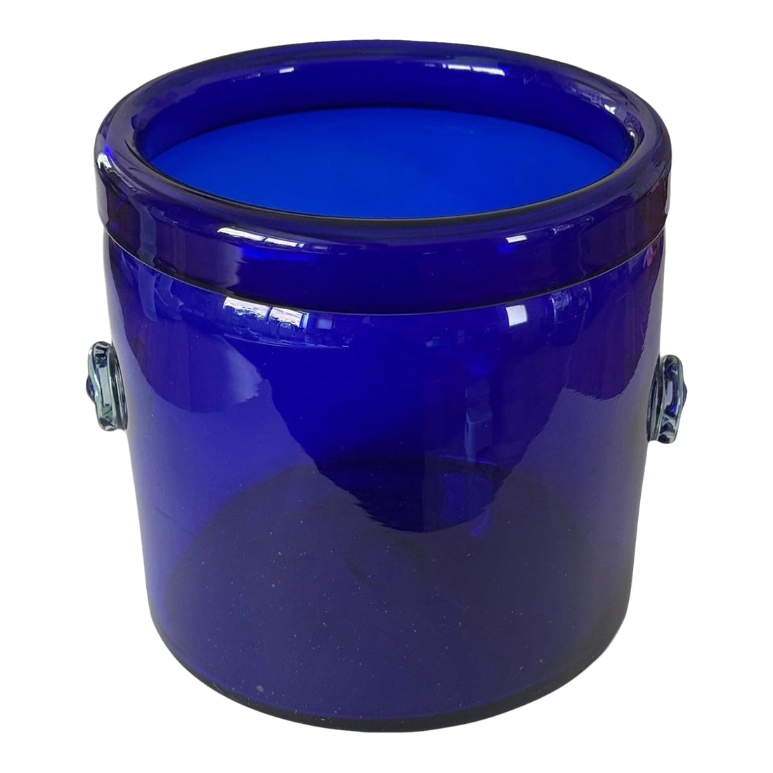Large Vintage Hand Blown Glass Cobalt Blue Champagne or Ice Bucket (1 of 12)