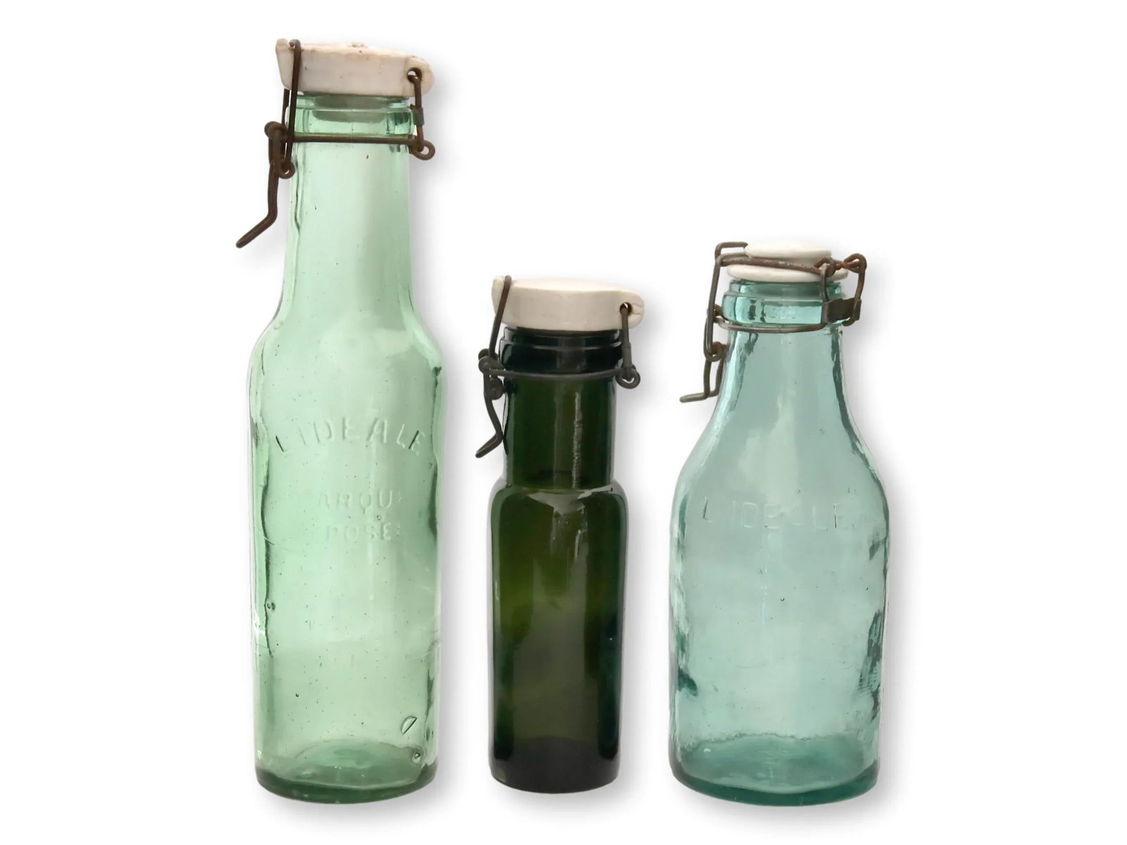 Antique French Swing Top Food Storage Bottles - 5