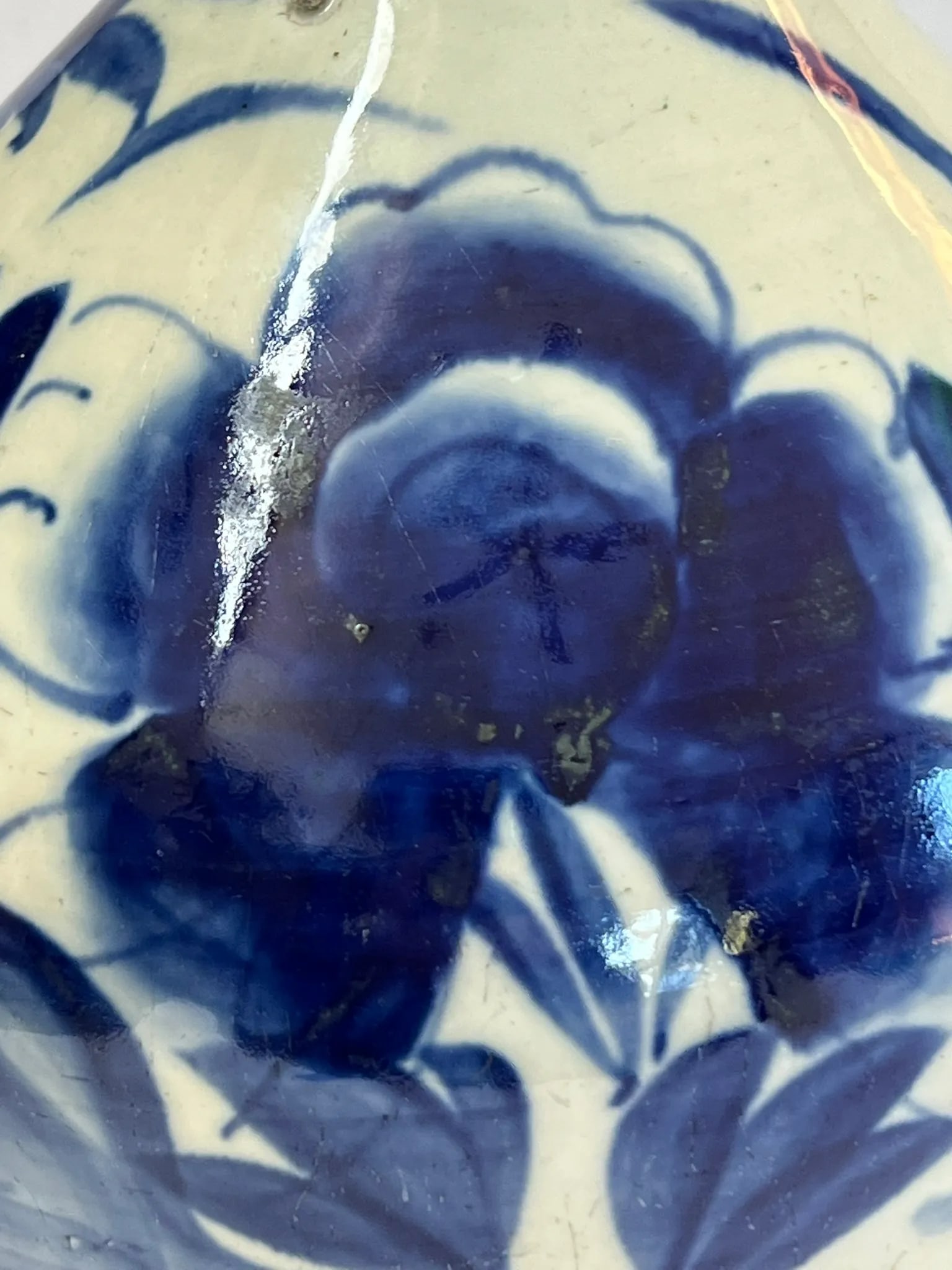 Antique Korean Sake Bottle With Underglaze Blue Flower - 10