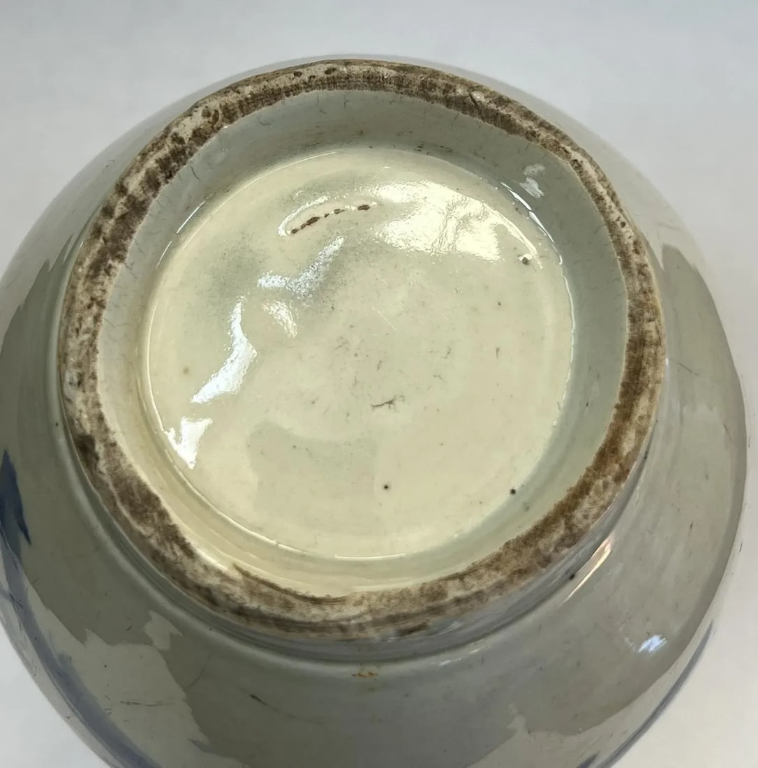 Antique Korean Sake Bottle With Underglaze Blue Flower - 12