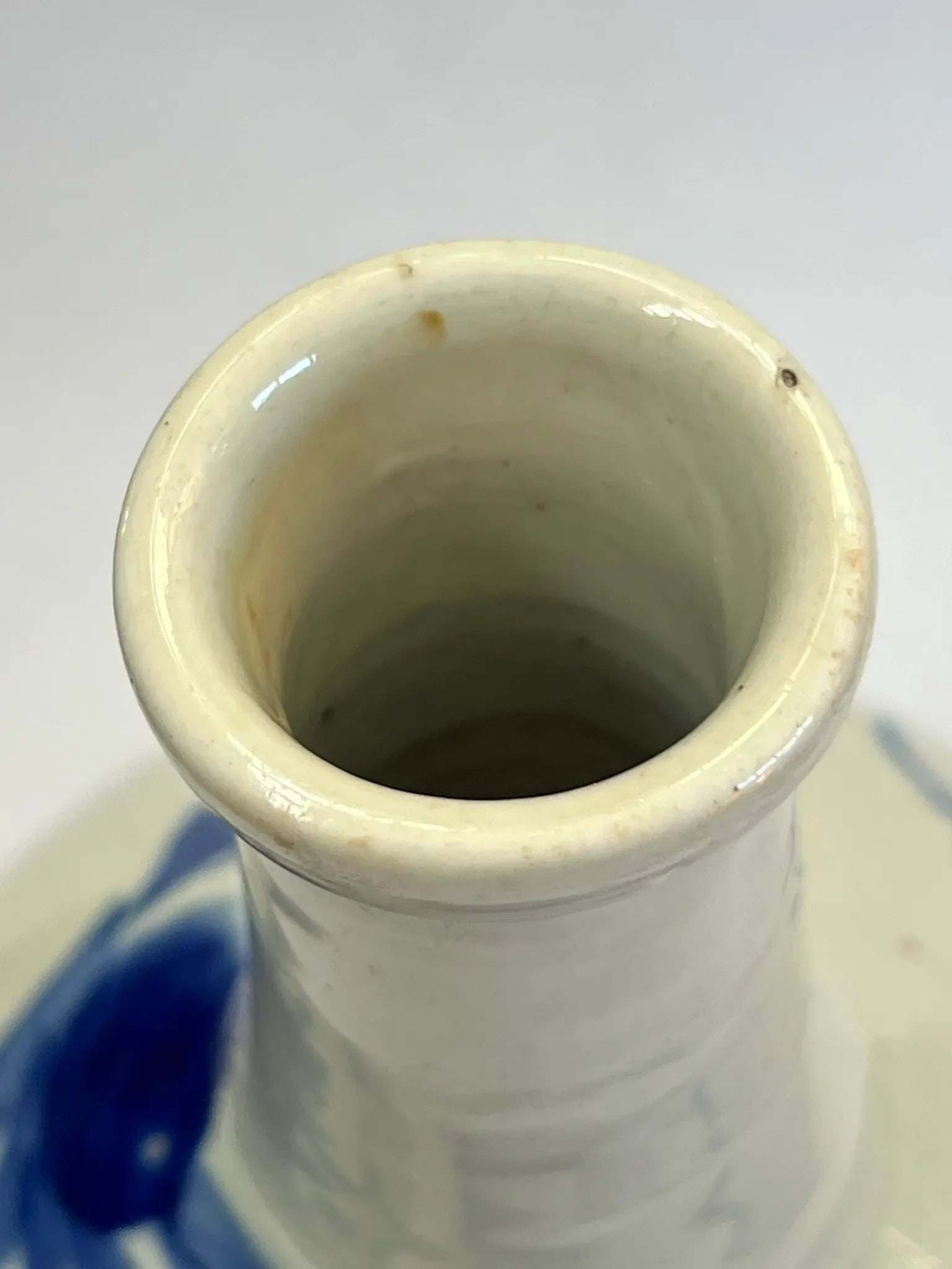 Antique Korean Sake Bottle With Underglaze Blue Flower - 9