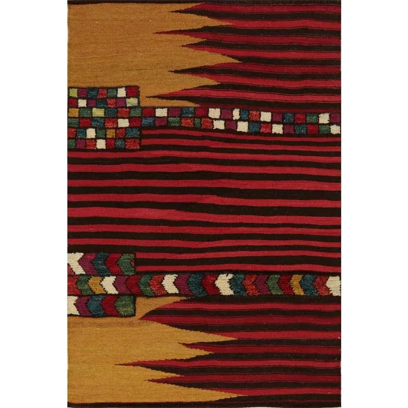 Handwoven Scandinavian Style Persian Kilim Area Rug - 4' * 5'11'' - 9