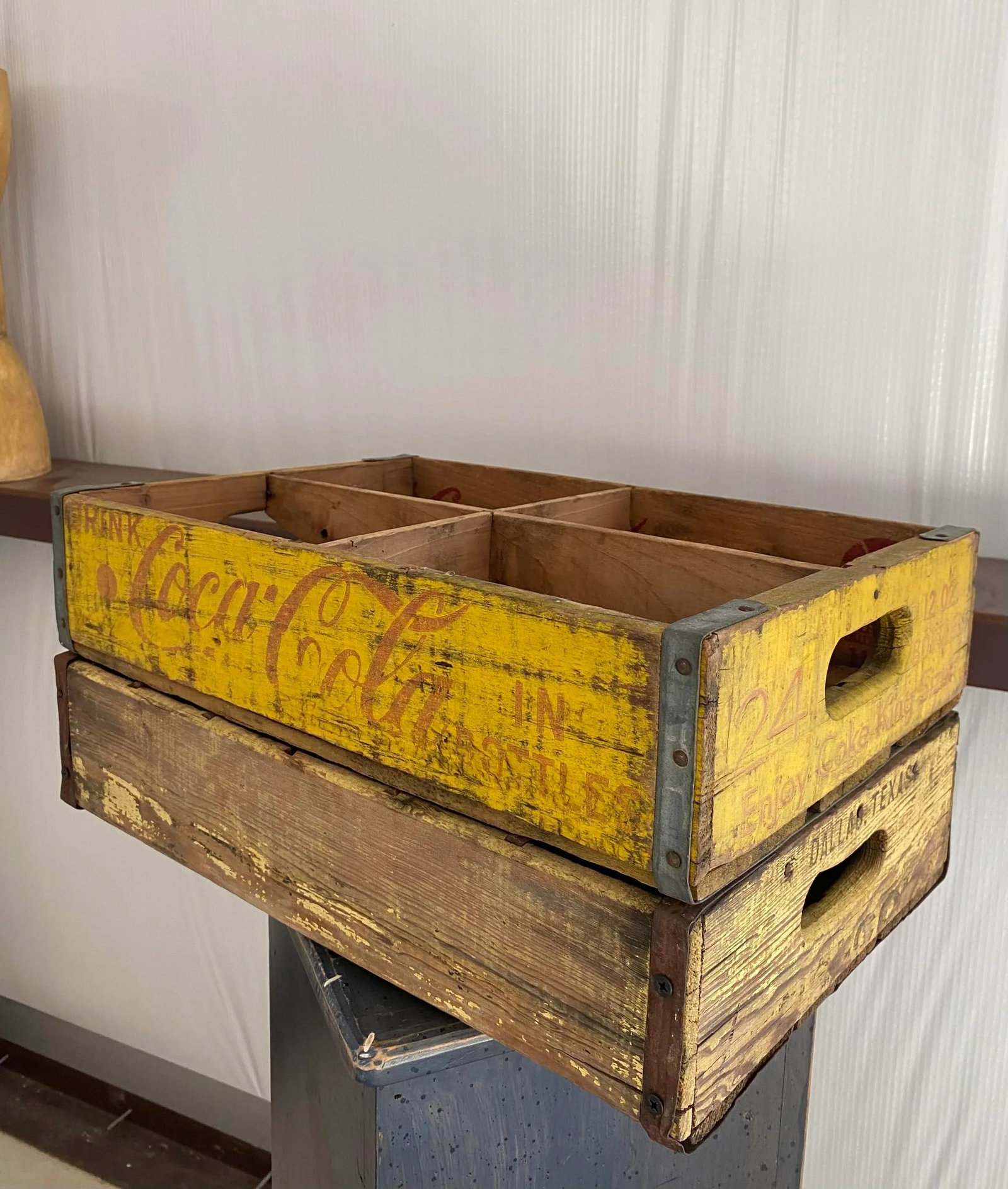 Primitive Wood Soda Crates, a Pair - 4