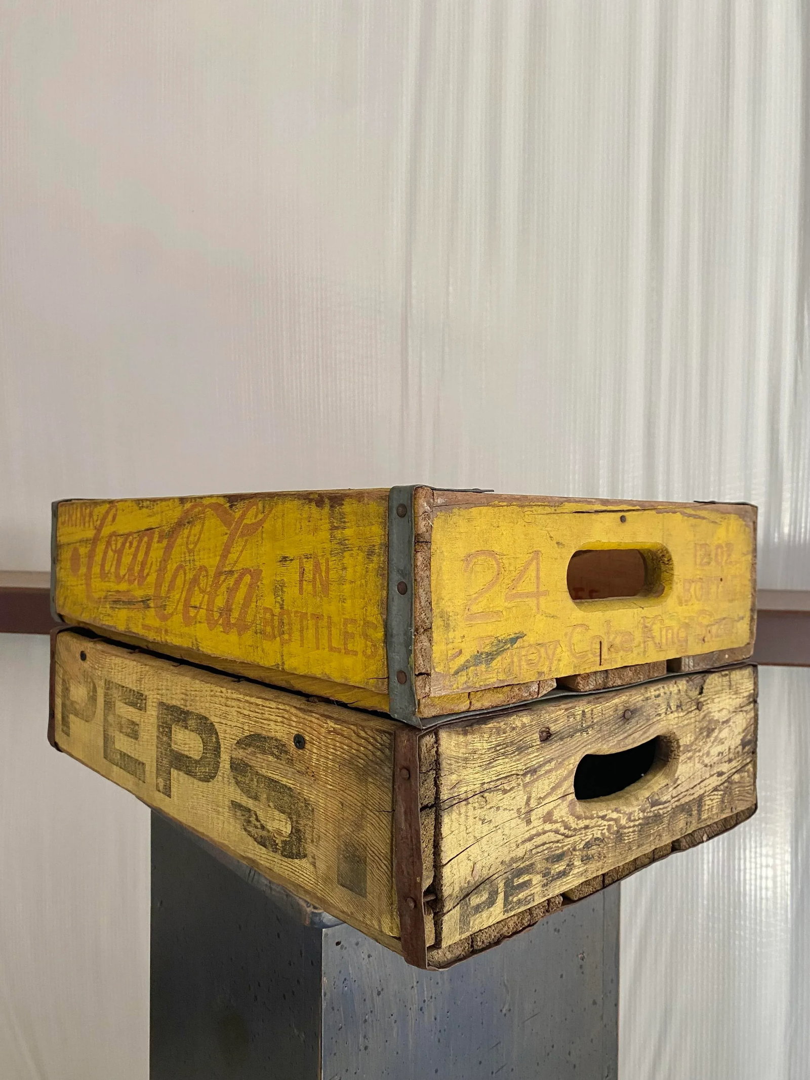 Primitive Wood Soda Crates, a Pair - 5