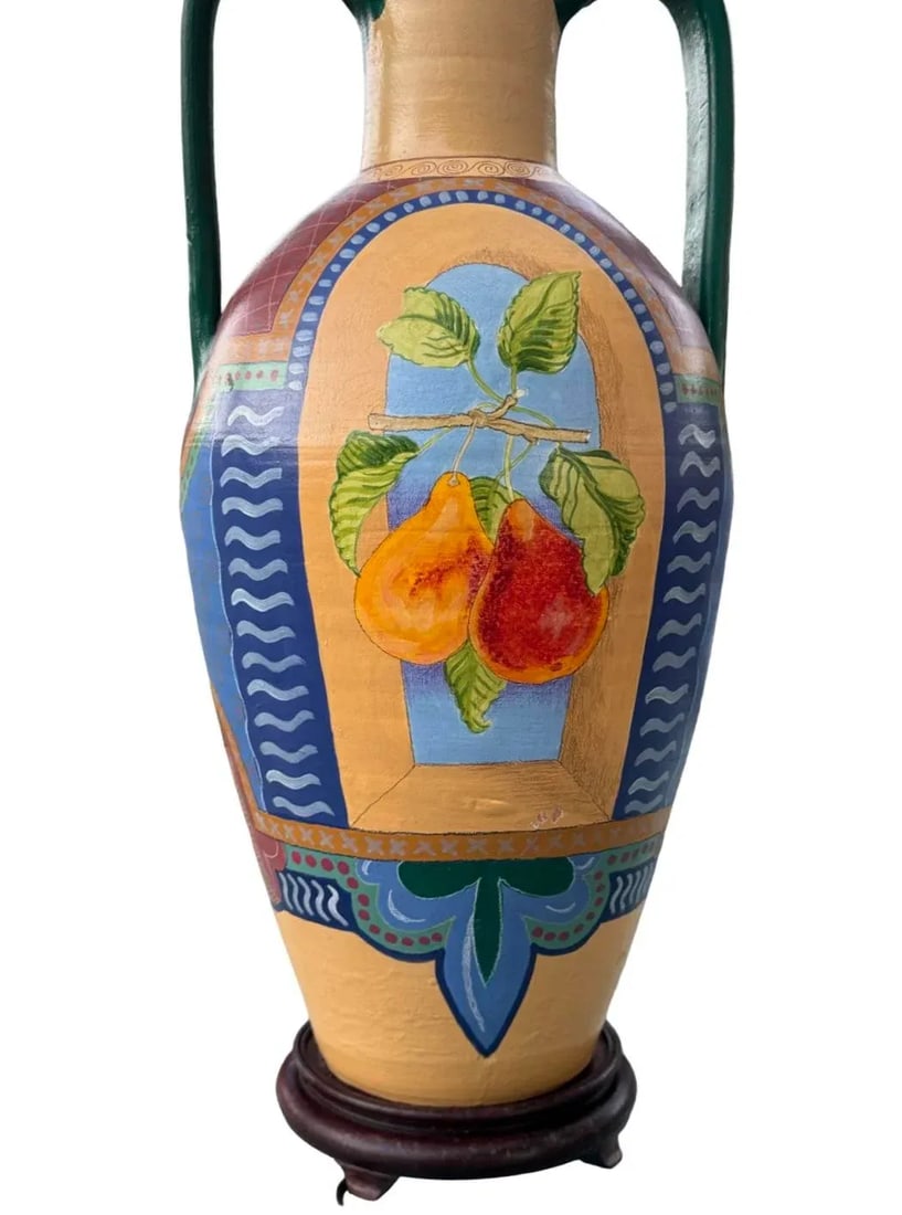 Vintage Hand Painted Urn Lamp - 4