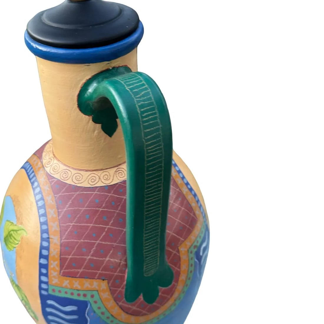 Vintage Hand Painted Urn Lamp - 5