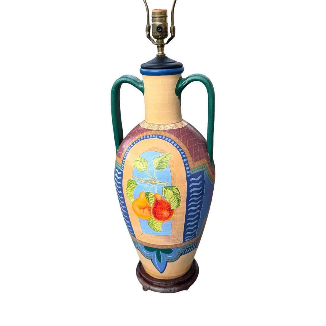 Vintage Hand Painted Urn Lamp - 6